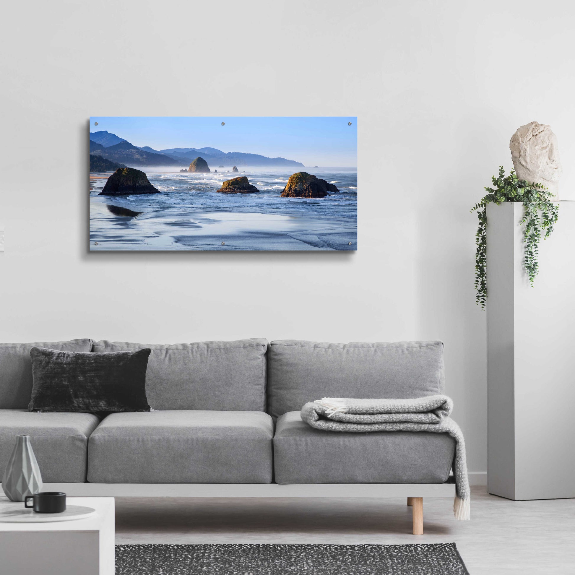 Epic Art 'Cannon Beach' by Michael Broom Acrylic Glass Wall Art,48x24