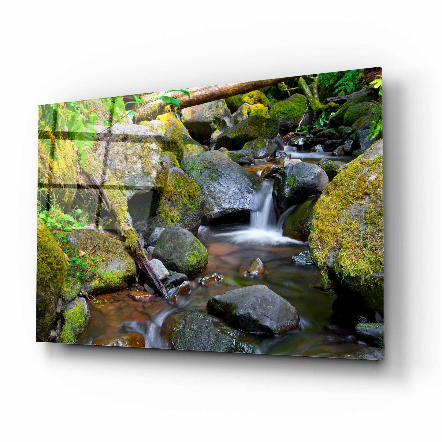 Epic Art 'Mossy Stream' by Michael Broom Acrylic Glass Wall Art,16x12