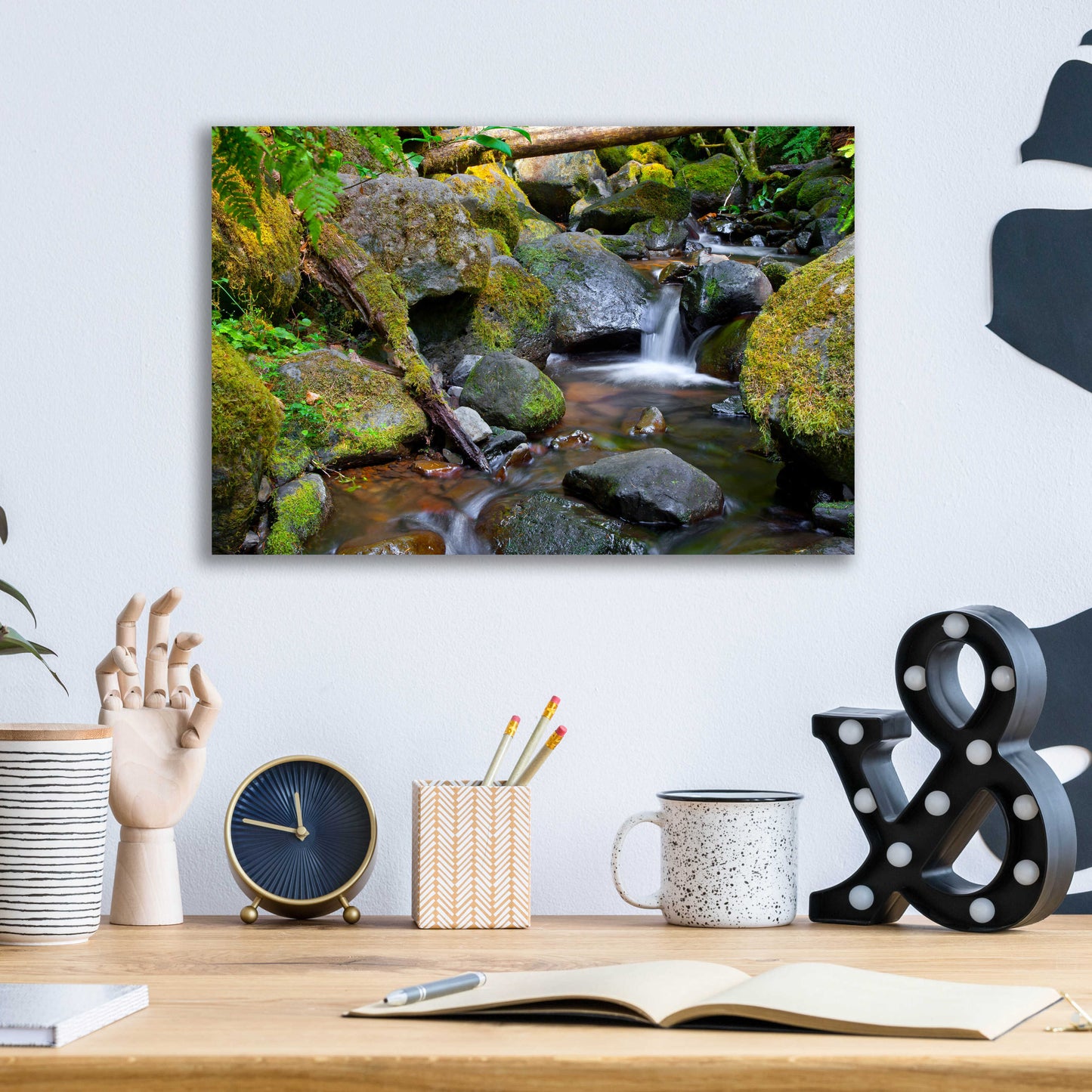 Epic Art 'Mossy Stream' by Michael Broom Acrylic Glass Wall Art,16x12