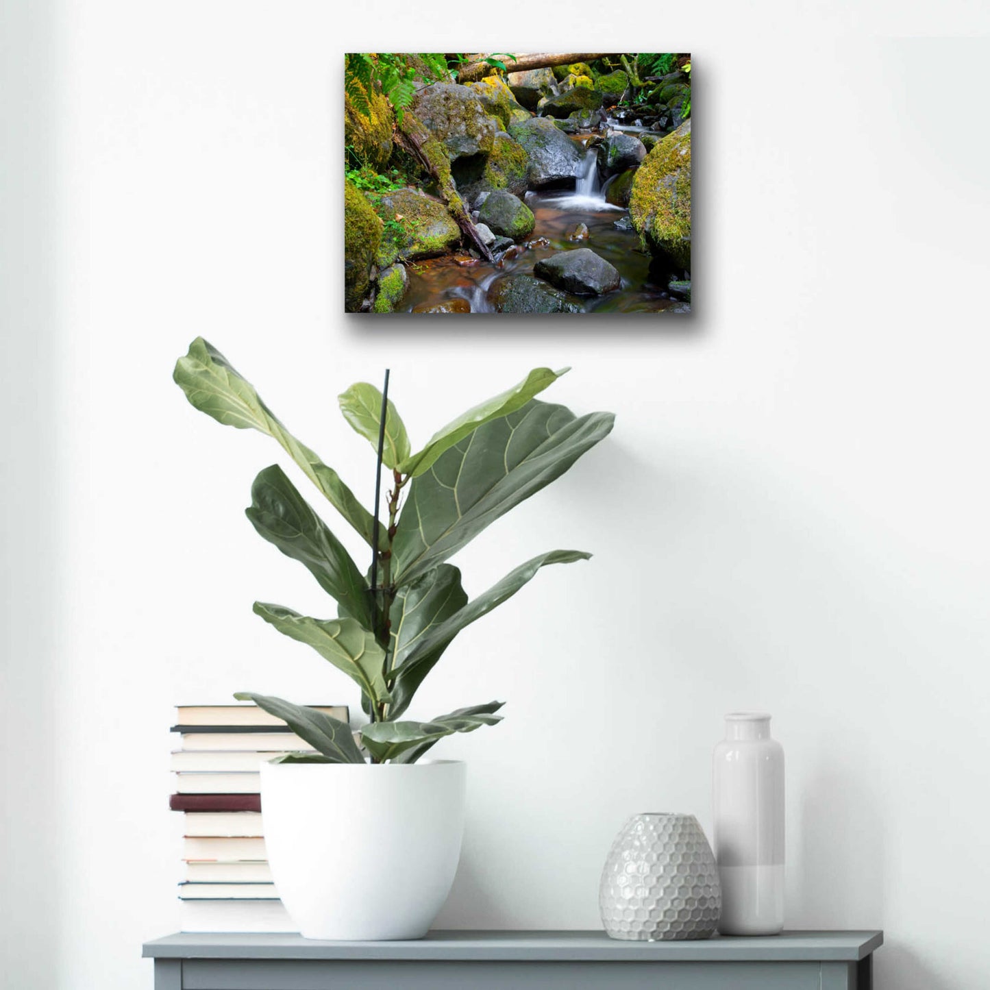 Epic Art 'Mossy Stream' by Michael Broom Acrylic Glass Wall Art,16x12