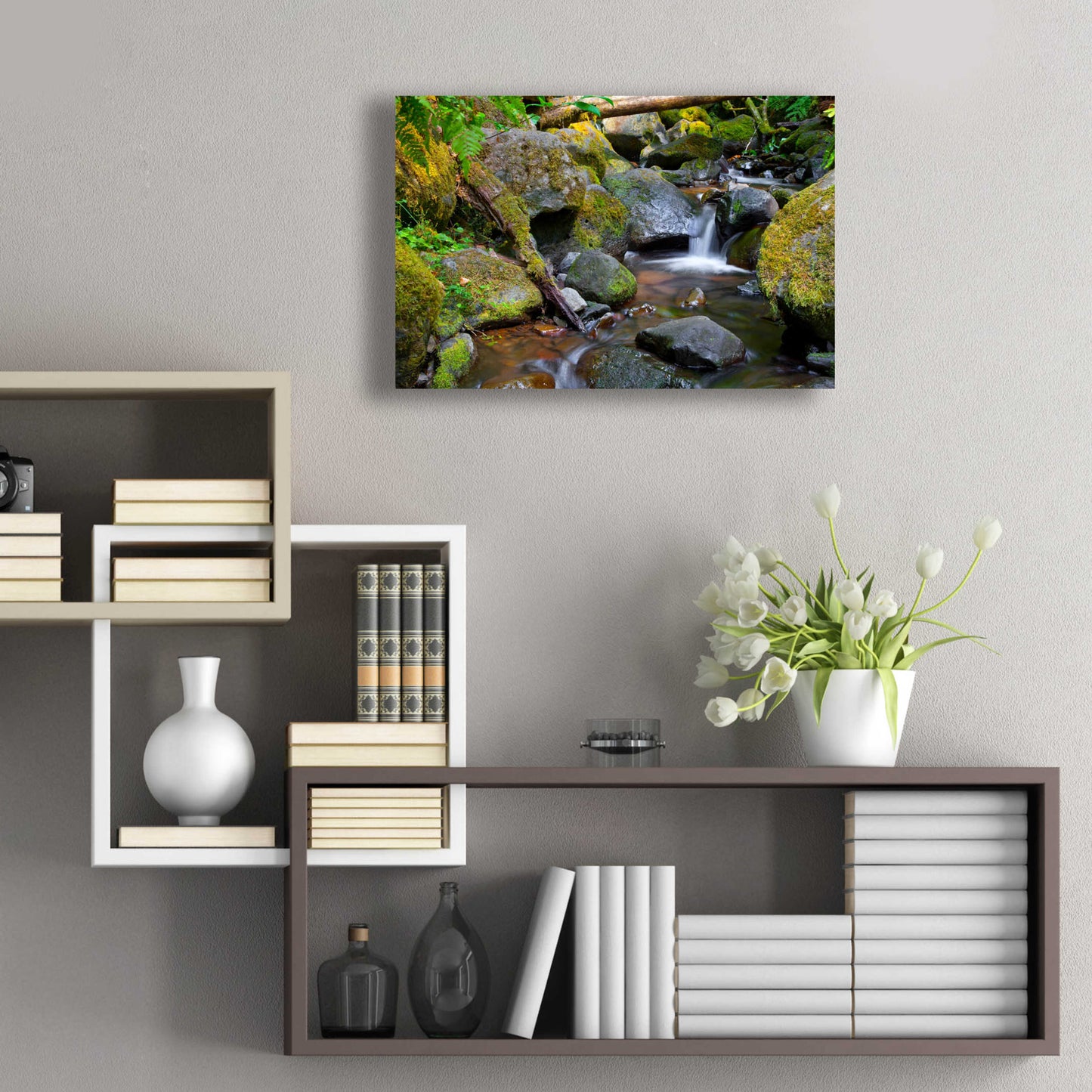 Epic Art 'Mossy Stream' by Michael Broom Acrylic Glass Wall Art,24x16