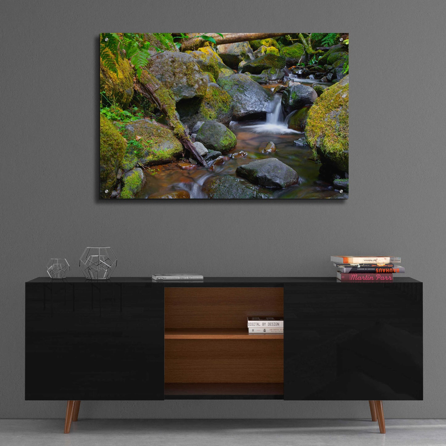 Epic Art 'Mossy Stream' by Michael Broom Acrylic Glass Wall Art,36x24