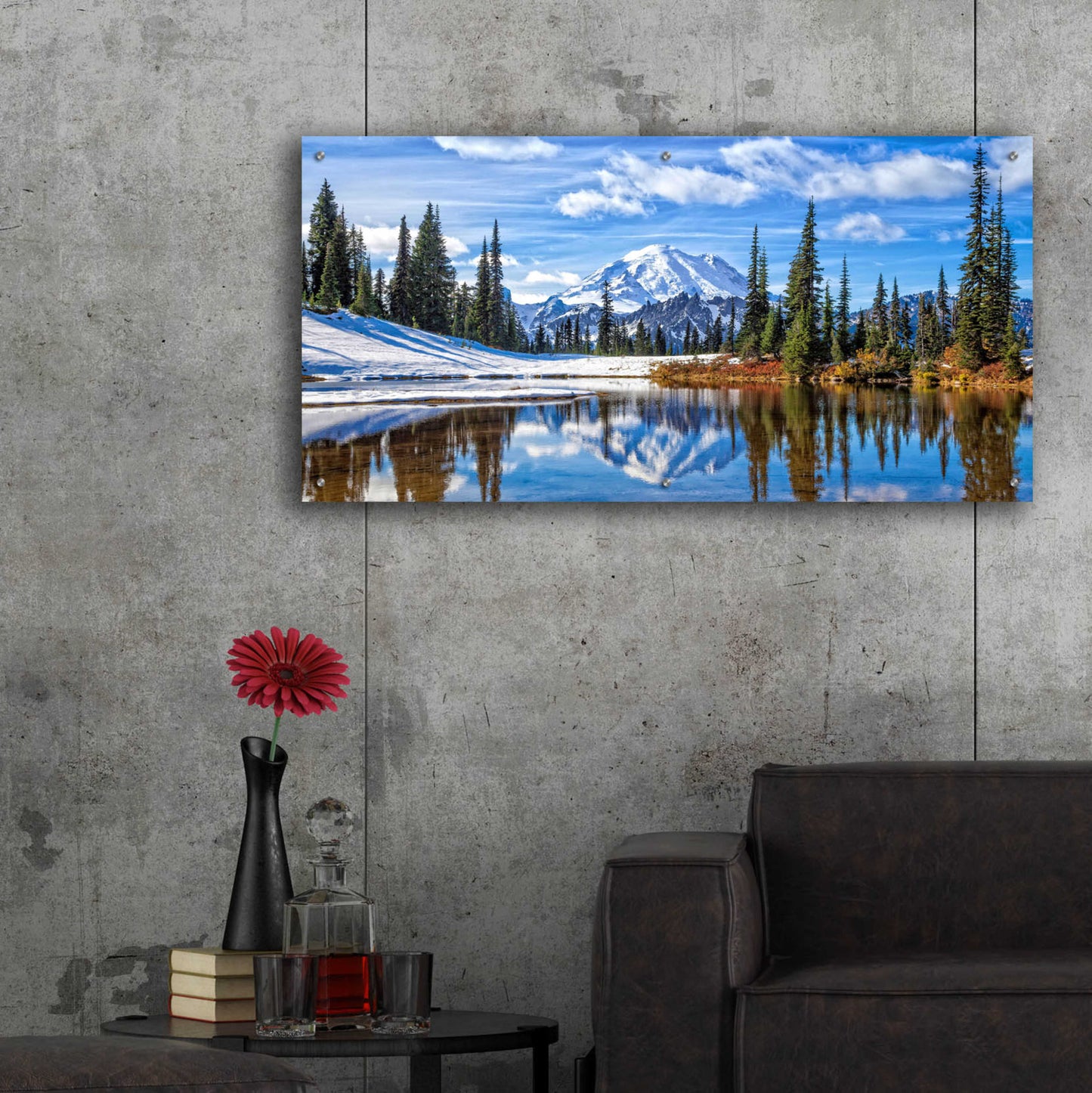 Epic Art 'Mt. Rainier Vista' by Michael Broom Acrylic Glass Wall Art,48x24