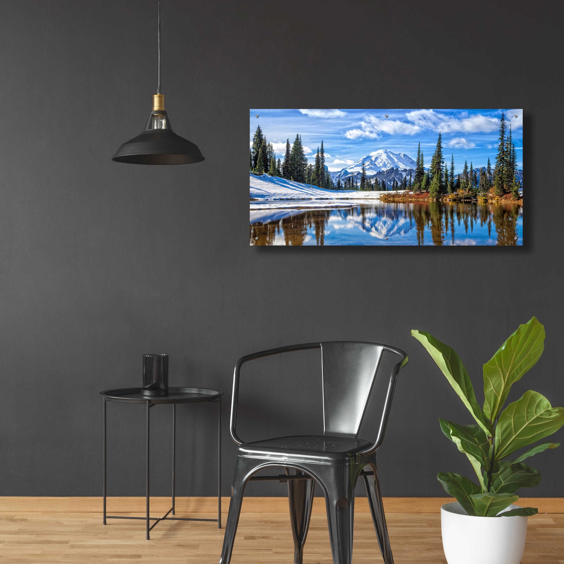 Epic Art 'Mt. Rainier Vista' by Michael Broom Acrylic Glass Wall Art,48x24