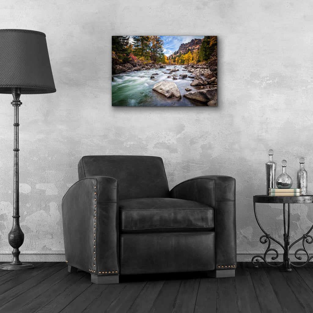 Epic Art 'Teton River Rush' by Michael Broom Acrylic Glass Wall Art,24x16