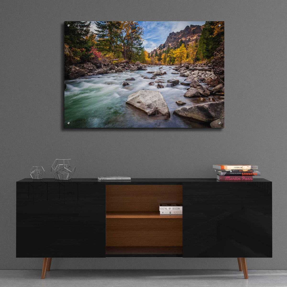 Epic Art 'Teton River Rush' by Michael Broom Acrylic Glass Wall Art,36x24