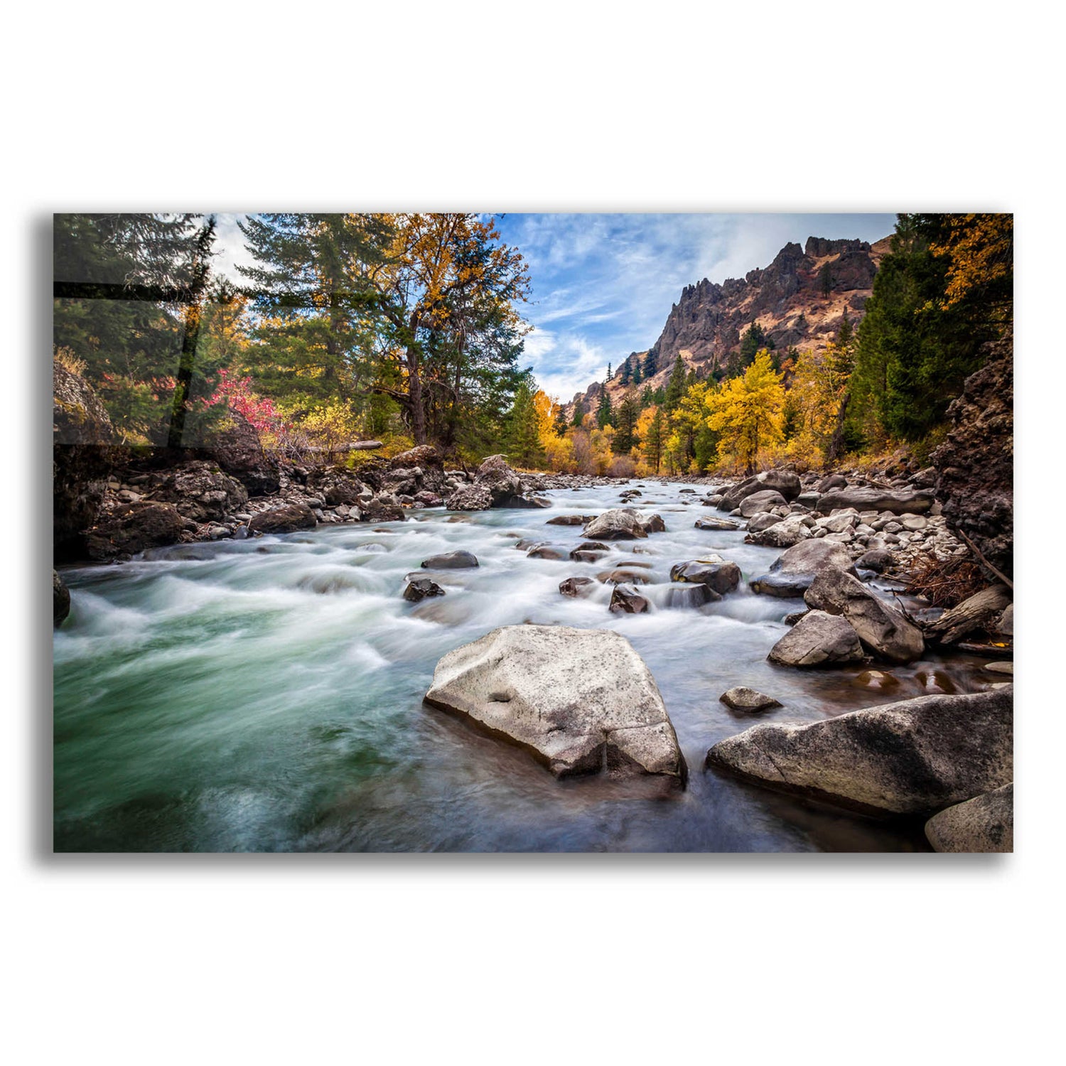 Epic Art 'Teton River Rush' by Michael Broom Acrylic Glass Wall Art