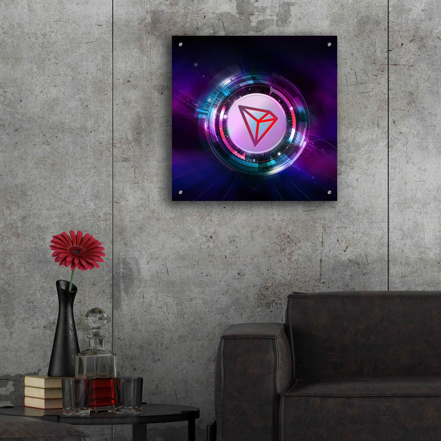 Epic Art 'TRX Tron Blockchain' by Epic Portfolio Acrylic Glass Wall Art,24x24