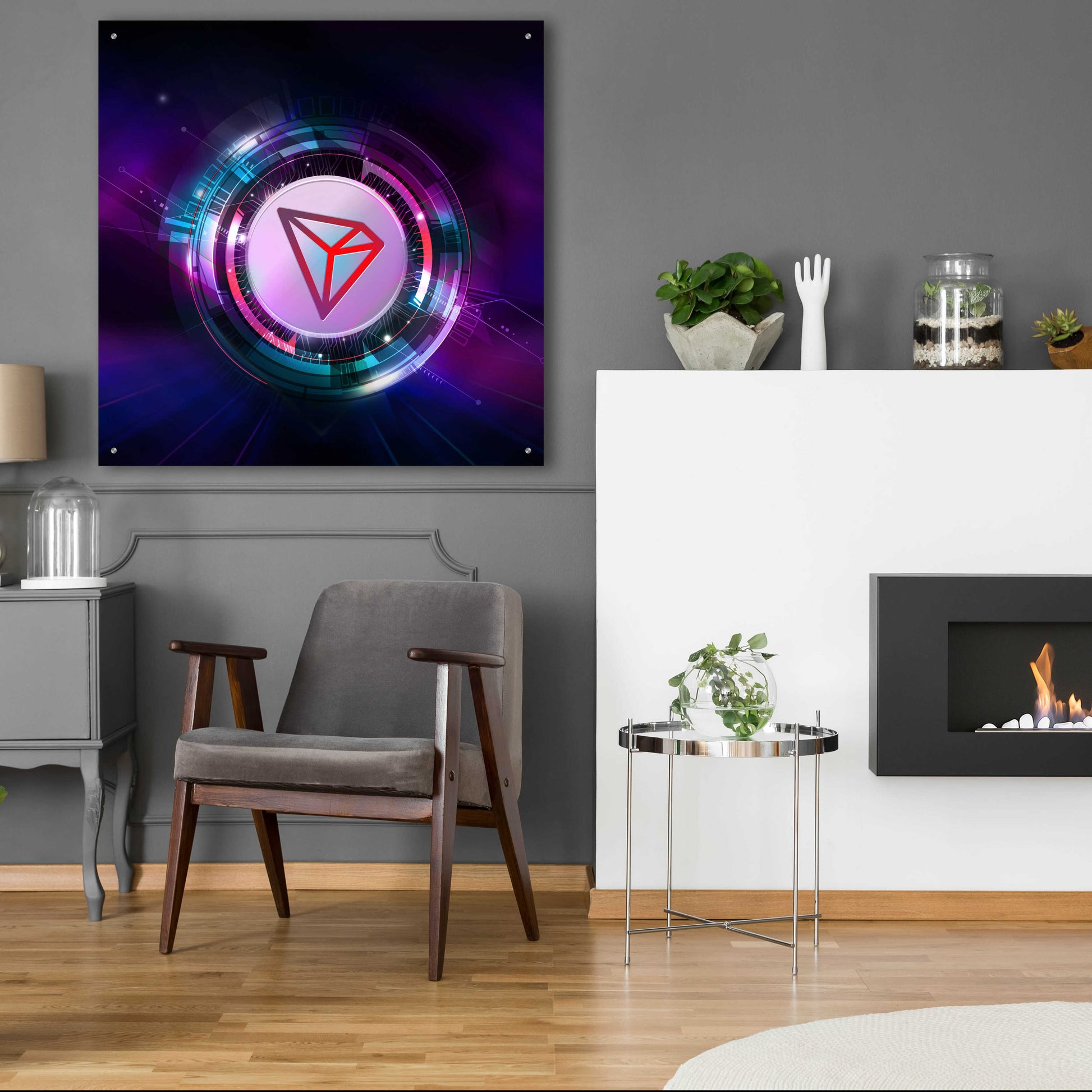 Epic Art 'TRX Tron Blockchain' by Epic Portfolio Acrylic Glass Wall Art,36x36