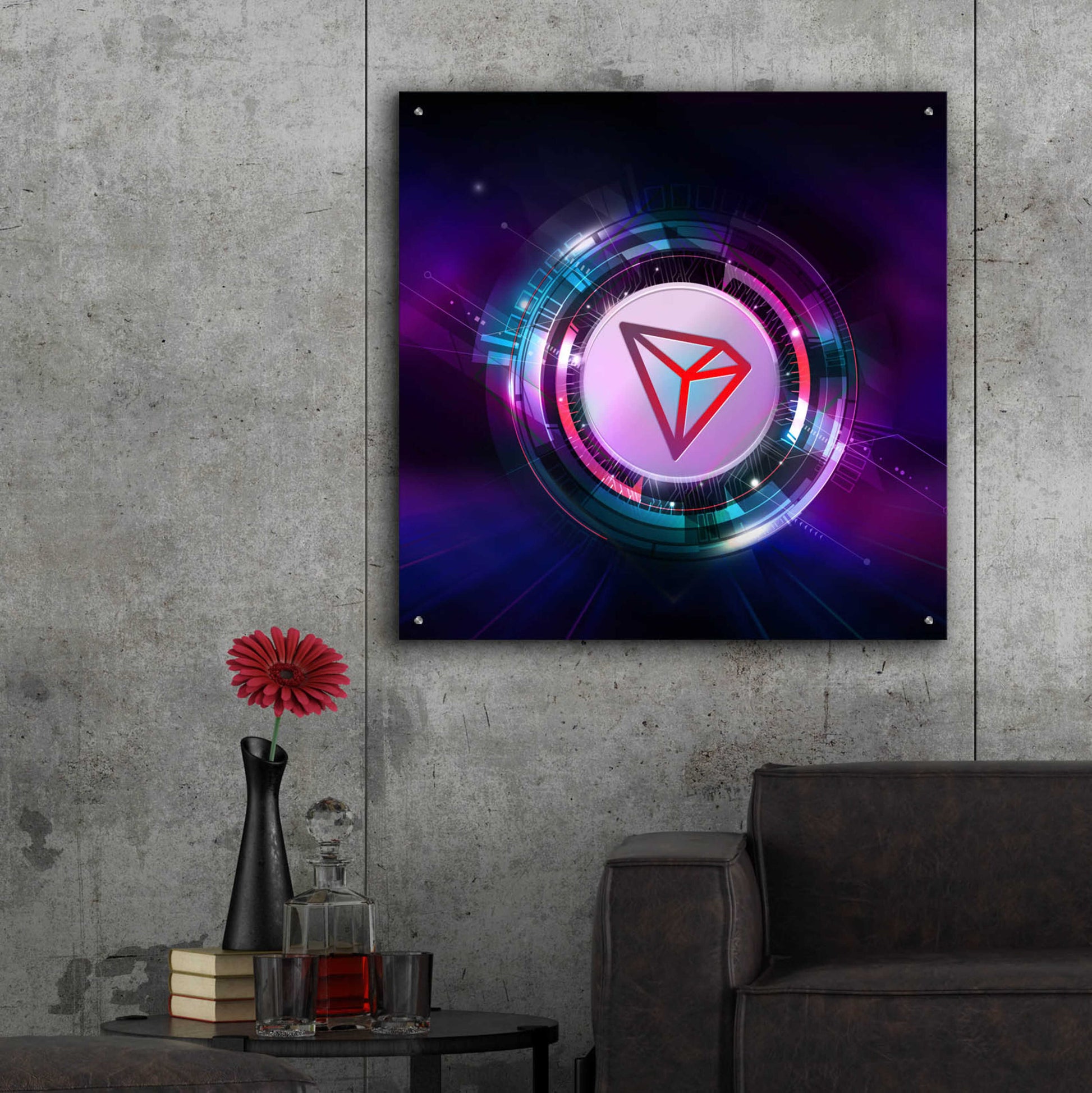 Epic Art 'TRX Tron Blockchain' by Epic Portfolio Acrylic Glass Wall Art,36x36