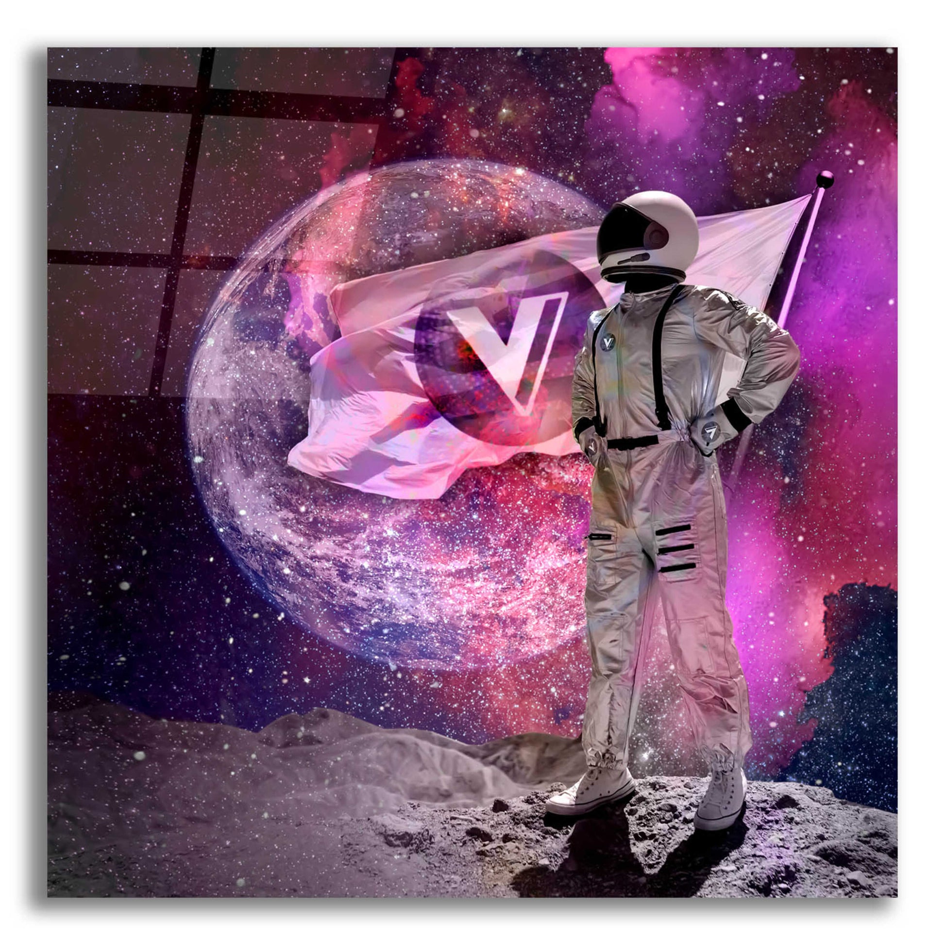 Epic Art 'Voyager to the Moon' by Epic Portfolio Acrylic Glass Wall Art,12x12