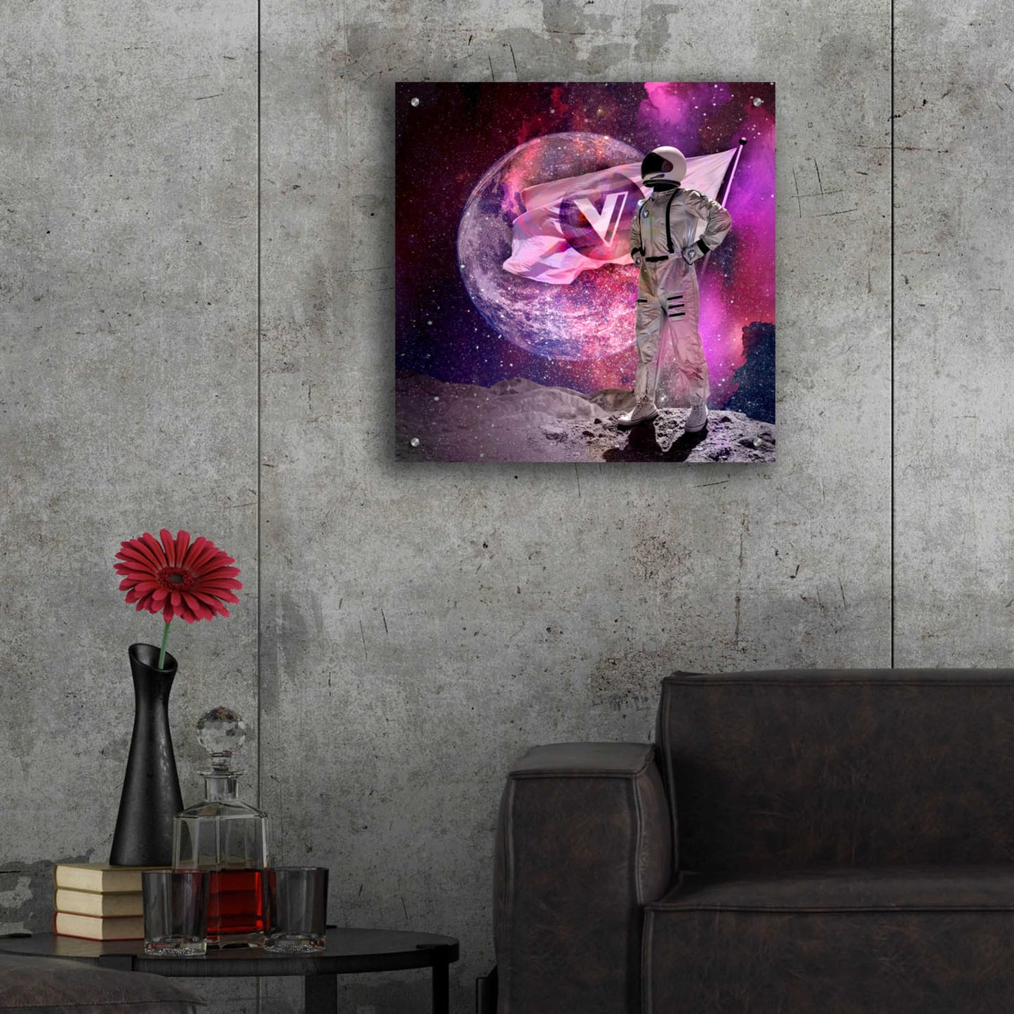 Epic Art 'Voyager to the Moon' by Epic Portfolio Acrylic Glass Wall Art,24x24