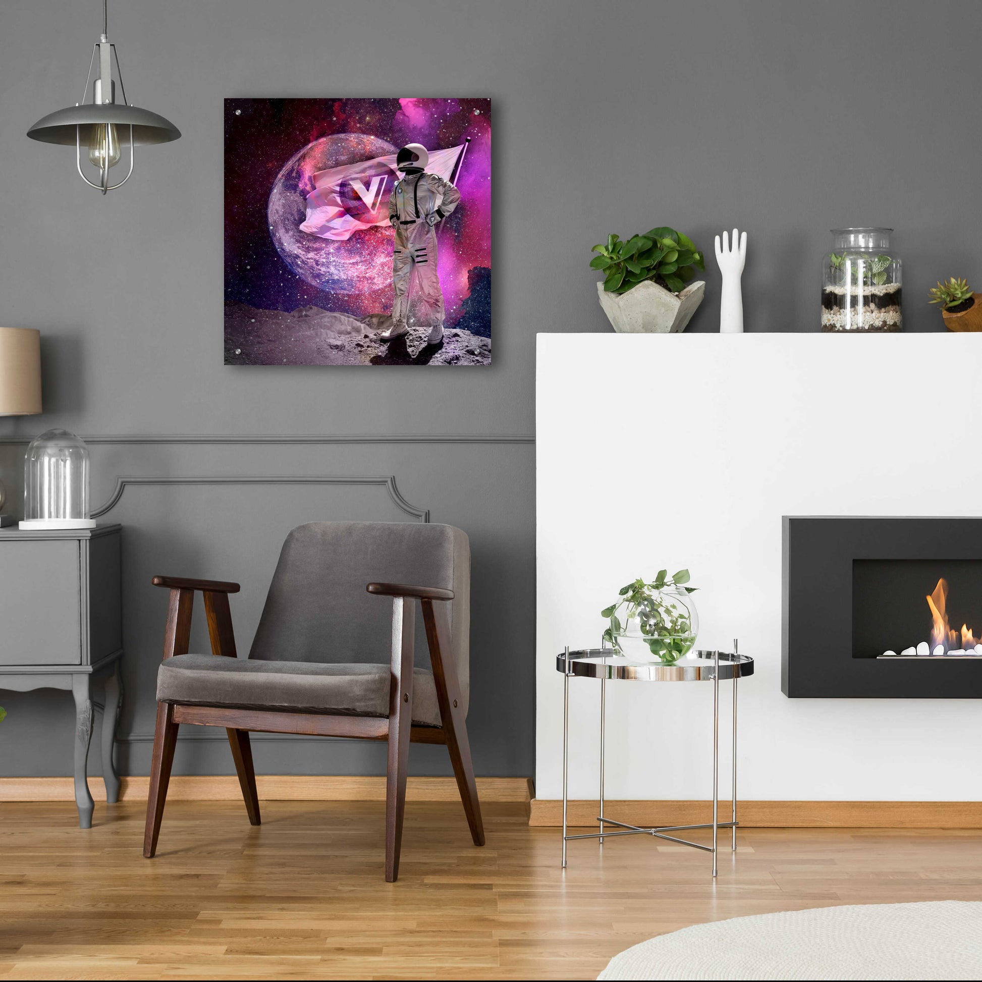 Epic Art 'Voyager to the Moon' by Epic Portfolio Acrylic Glass Wall Art,24x24