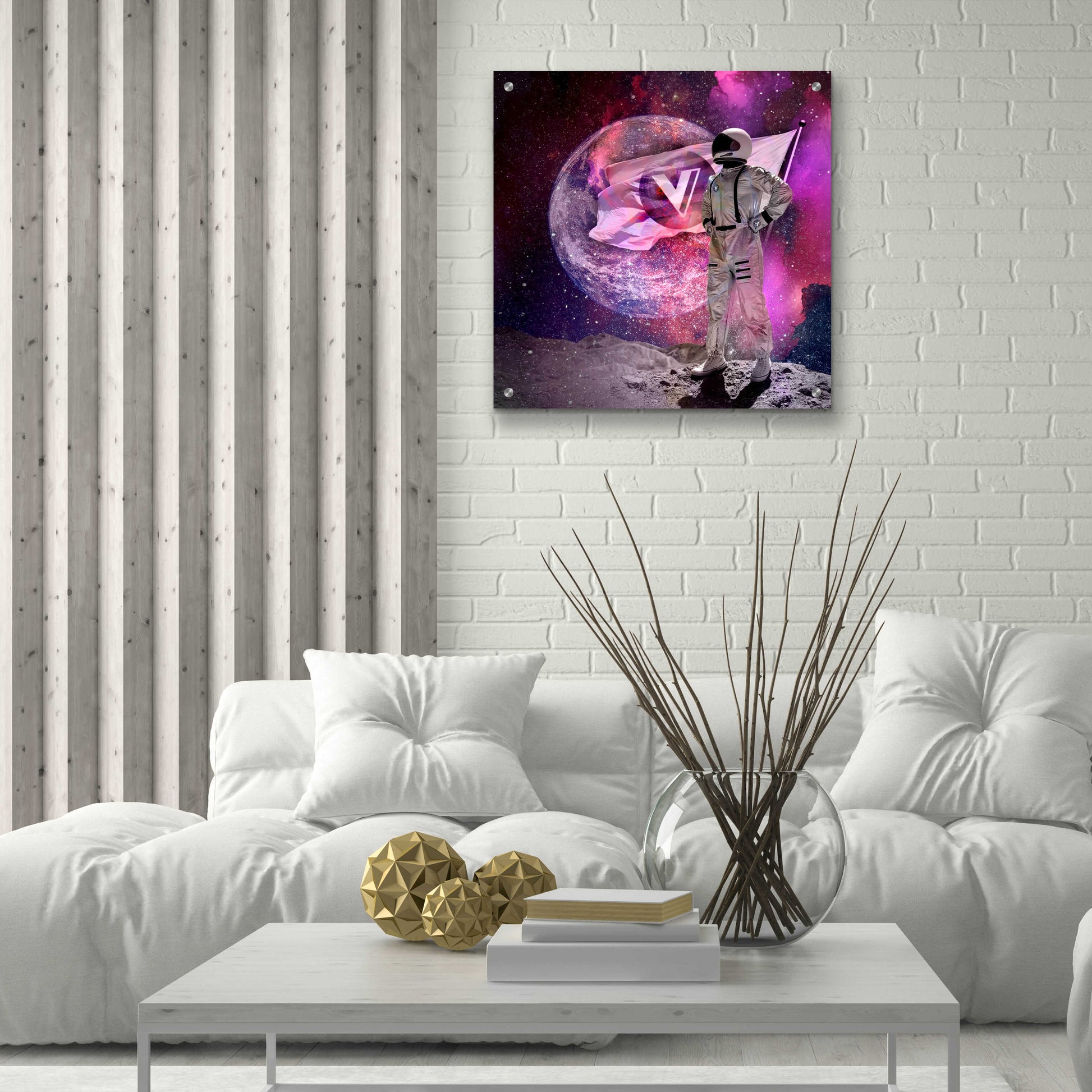 Epic Art 'Voyager to the Moon' by Epic Portfolio Acrylic Glass Wall Art,24x24