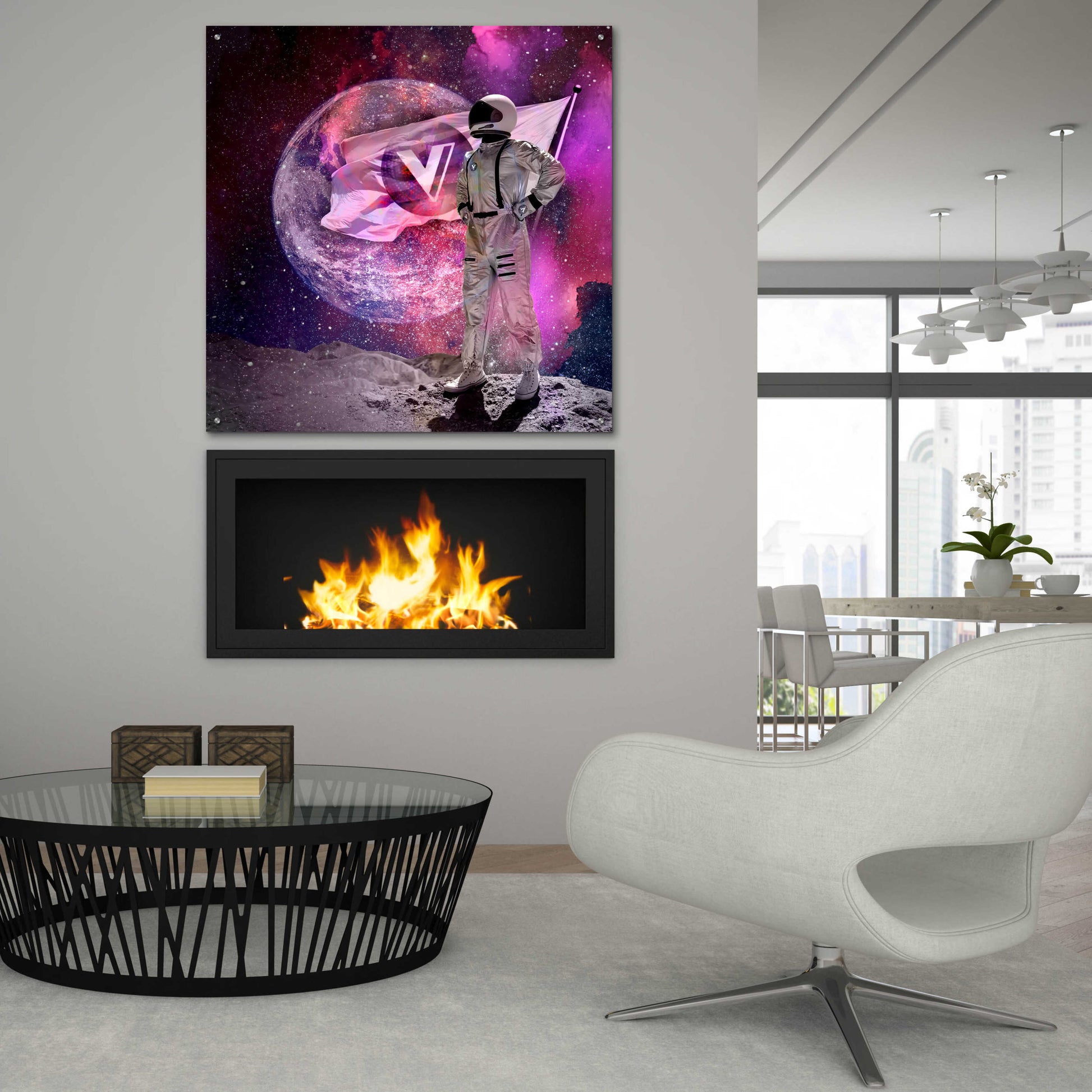 Epic Art 'Voyager to the Moon' by Epic Portfolio Acrylic Glass Wall Art,36x36