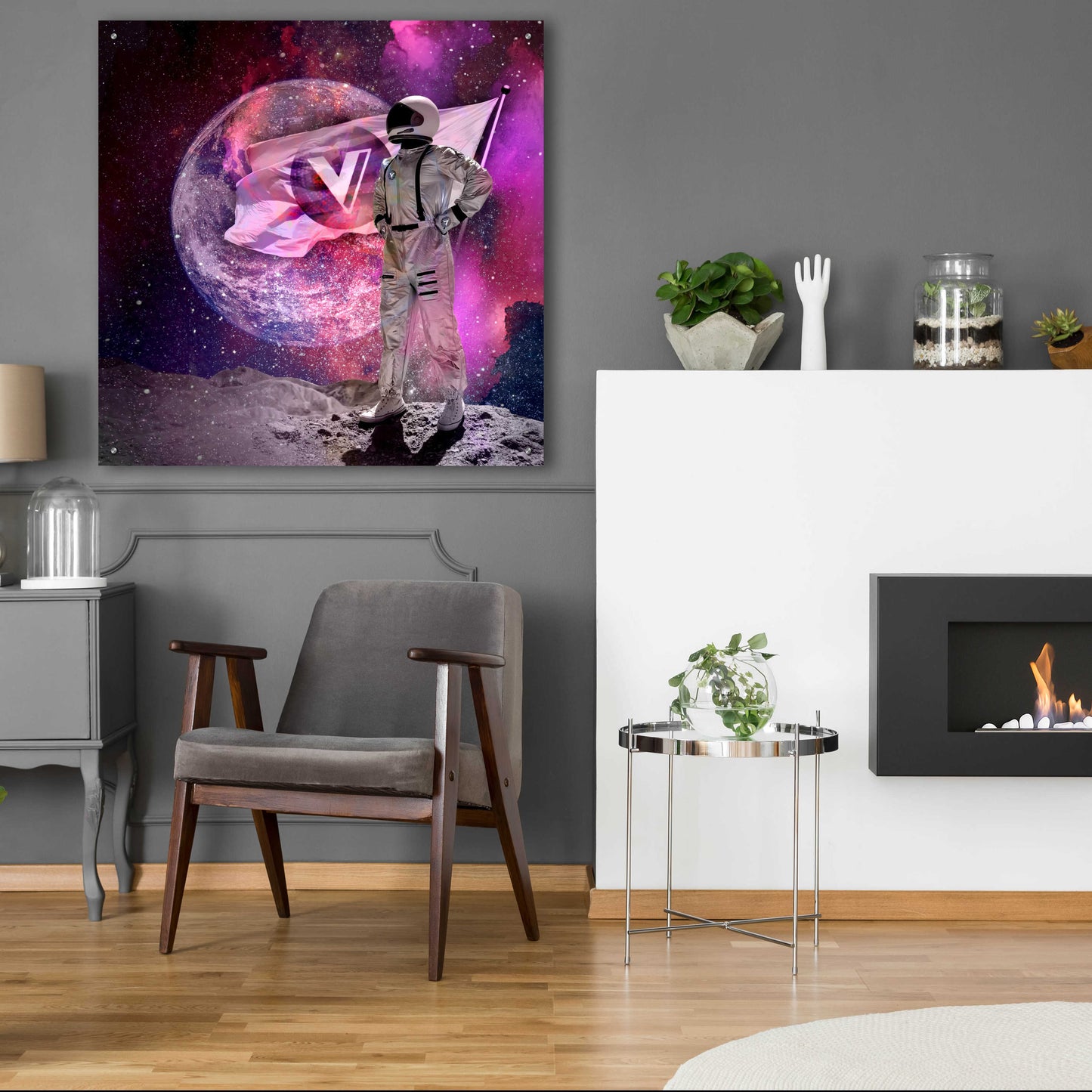 Epic Art 'Voyager to the Moon' by Epic Portfolio Acrylic Glass Wall Art,36x36