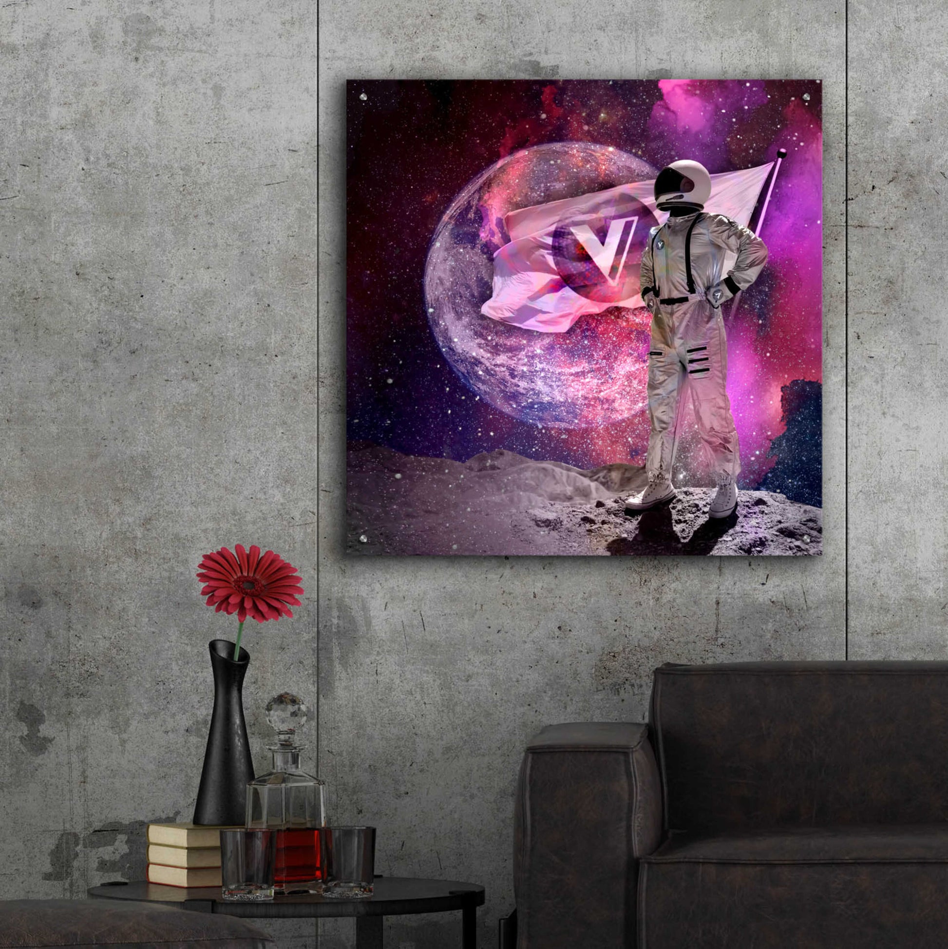 Epic Art 'Voyager to the Moon' by Epic Portfolio Acrylic Glass Wall Art,36x36