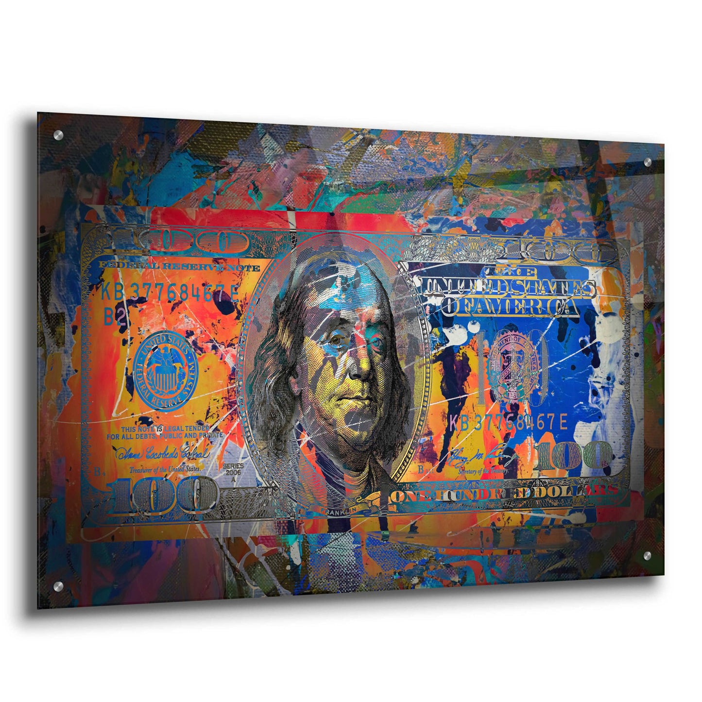 Epic Art 'Benjamin's Hundreds ' by Epic Portfolio Acrylic Glass Wall Art,36x24