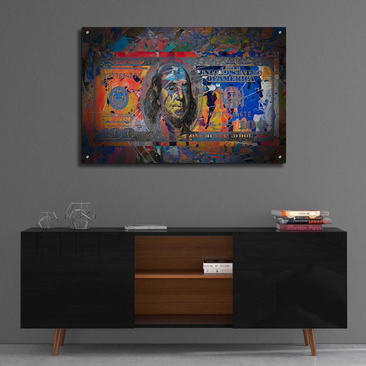 Epic Art 'Benjamin's Hundreds ' by Epic Portfolio Acrylic Glass Wall Art,36x24