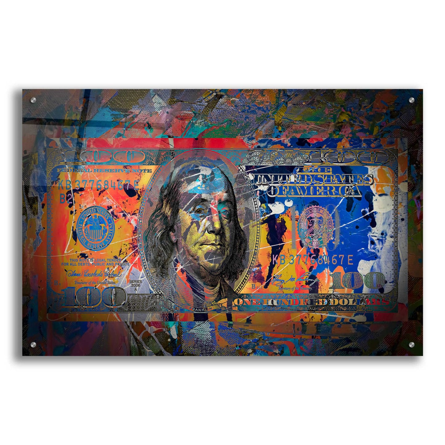 Epic Art 'Benjamin's Hundreds ' by Epic Portfolio Acrylic Glass Wall Art,36x24