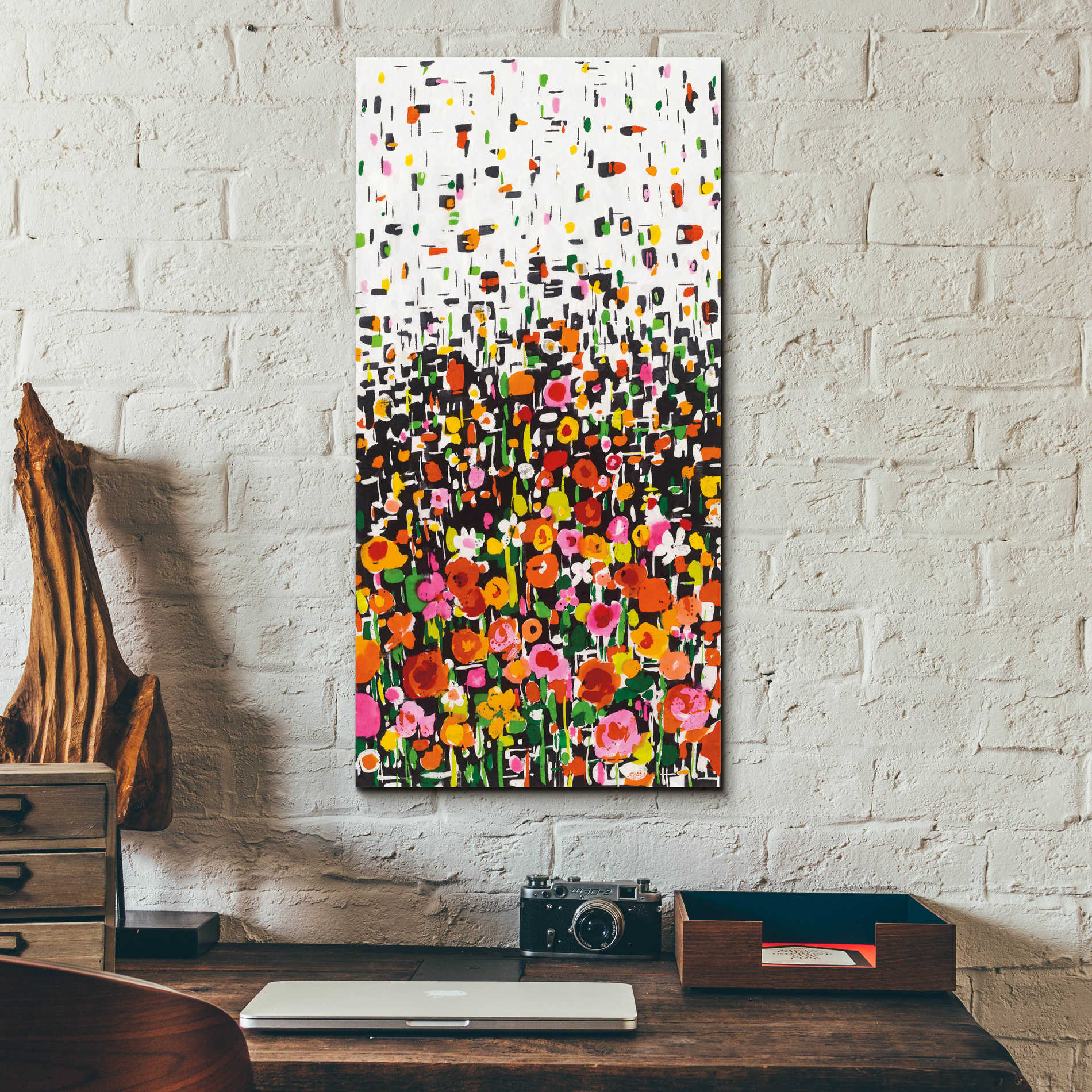 Epic Art 'Flower Shower' by Wild Apple Portfolio, Acrylic Glass Wall Art,12x24