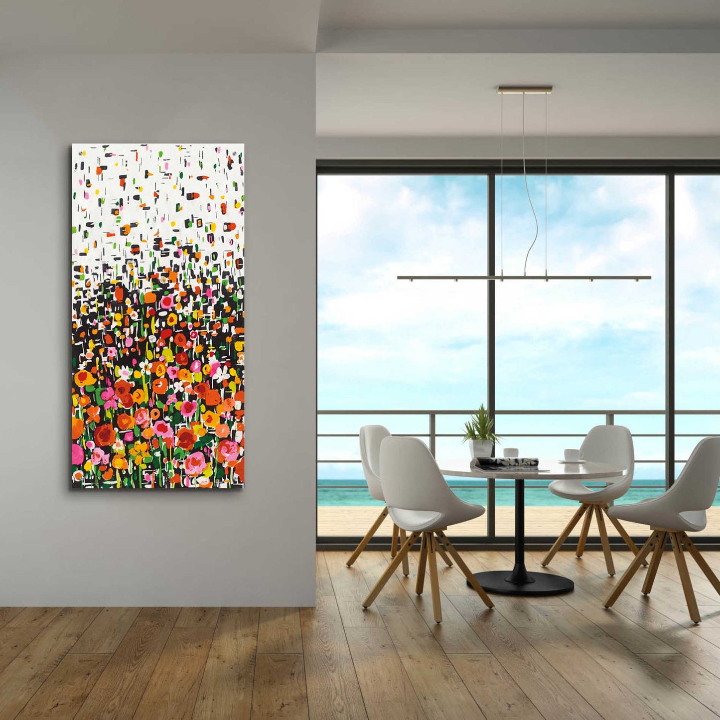 Epic Art 'Flower Shower' by Wild Apple Portfolio, Acrylic Glass Wall Art,24x48