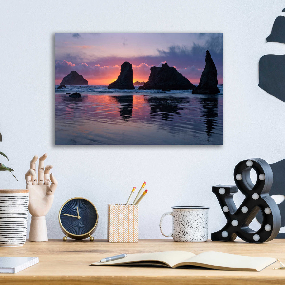 Epic Art 'Bandon Beach Tsunami' by Jesse Estes, Acrylic Glass Wall Art,16x12