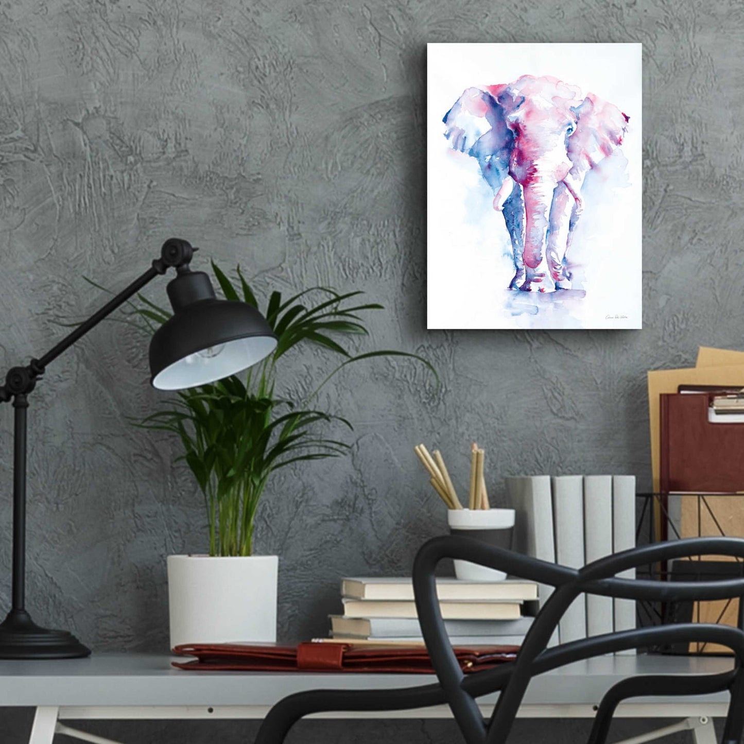 Epic Art 'An Elephant Never Forgets' by Alan Majchrowicz, Acrylic Glass Wall Art,12x16