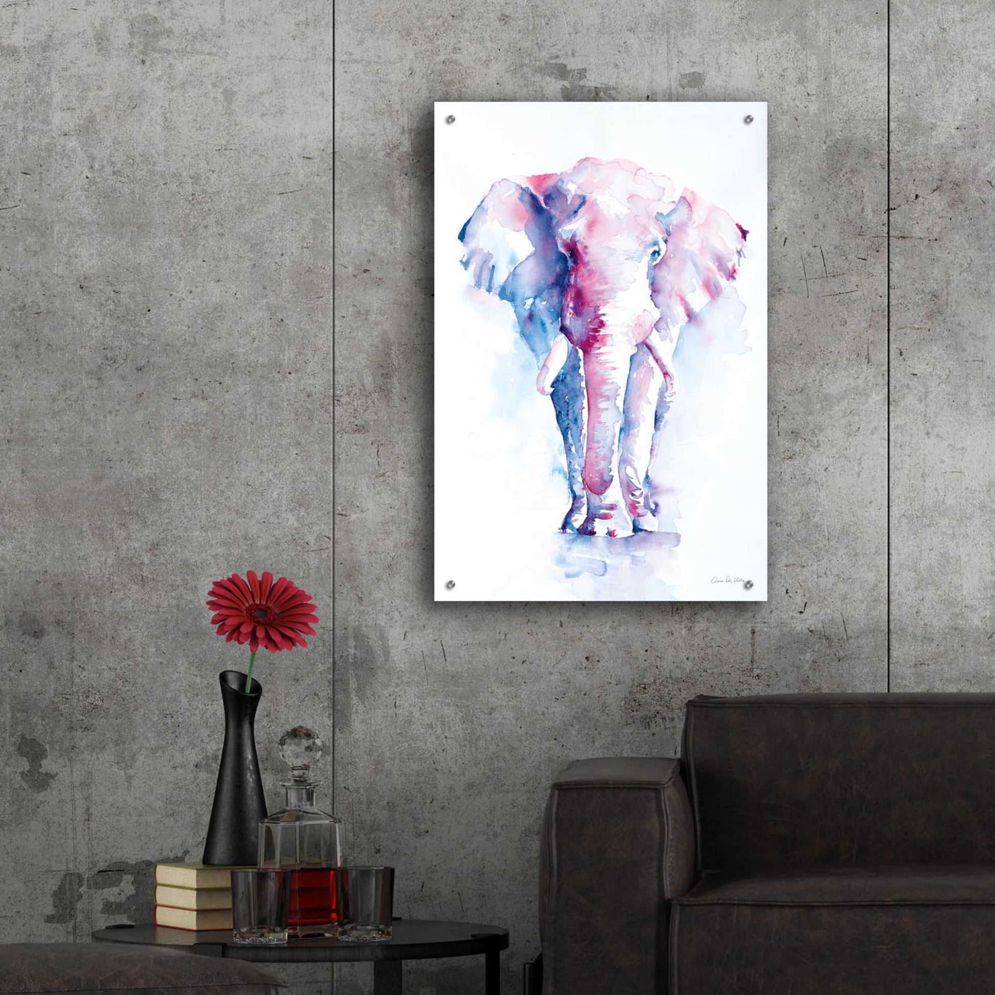 Epic Art 'An Elephant Never Forgets' by Alan Majchrowicz, Acrylic Glass Wall Art,24x36