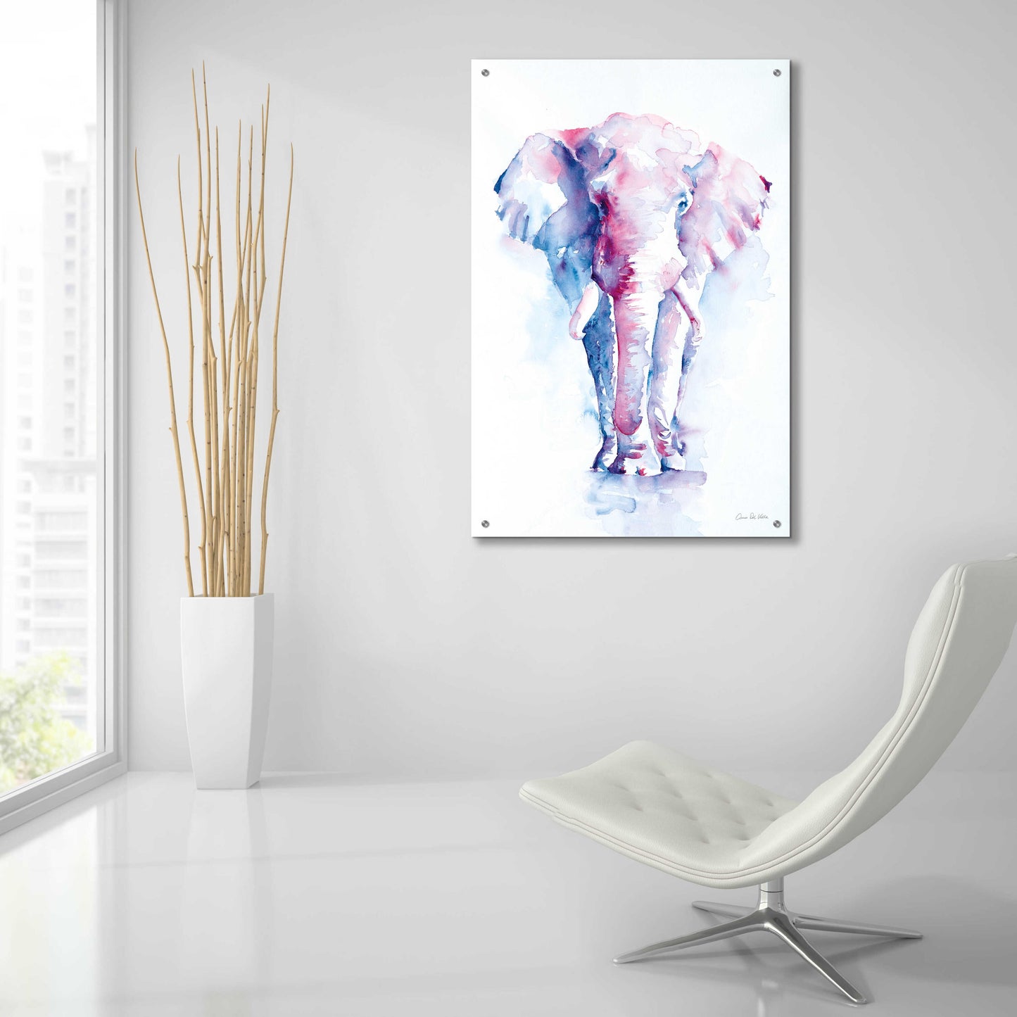 Epic Art 'An Elephant Never Forgets' by Alan Majchrowicz, Acrylic Glass Wall Art,24x36