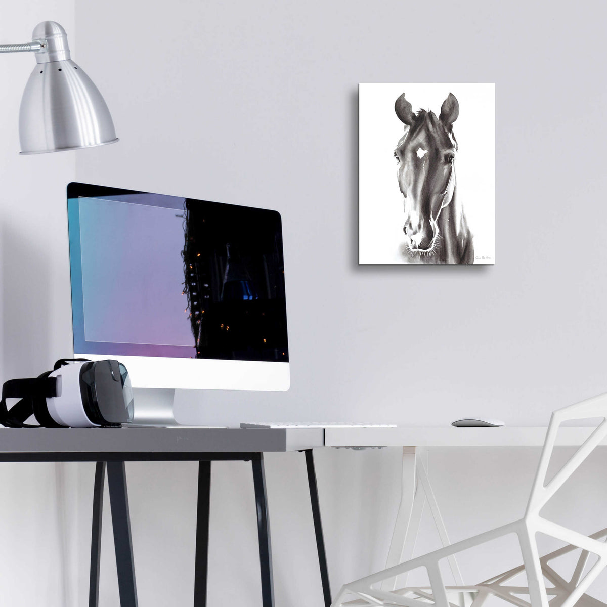 Epic Art 'Le Cheval Noir' by Alan Majchrowicz, Acrylic Glass Wall Art,12x16