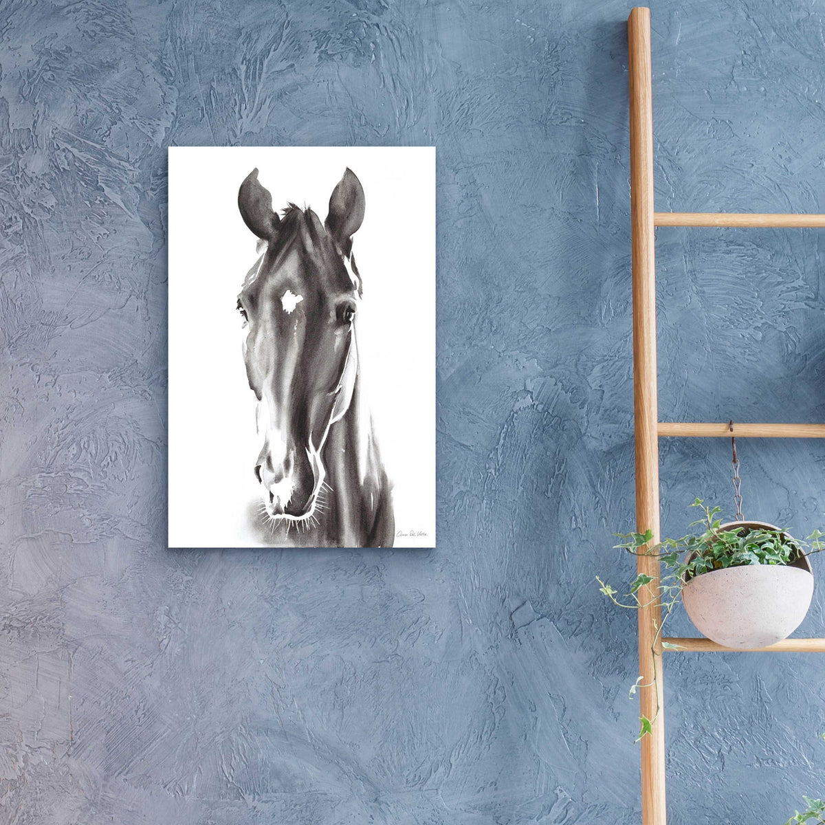 Epic Art 'Le Cheval Noir' by Alan Majchrowicz, Acrylic Glass Wall Art,16x24
