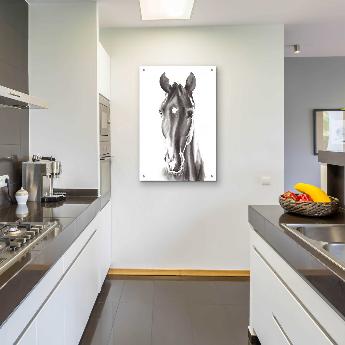 Epic Art 'Le Cheval Noir' by Alan Majchrowicz, Acrylic Glass Wall Art,24x36