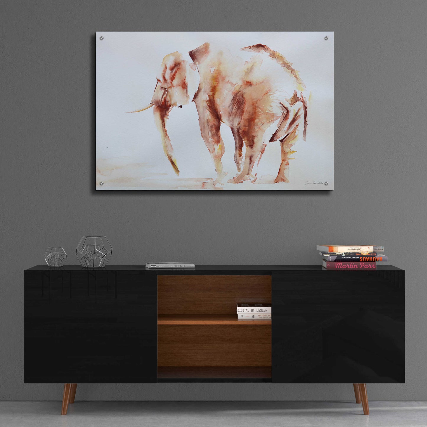 Epic Art 'Lone Elephant' by Alan Majchrowicz, Acrylic Glass Wall Art,36x24