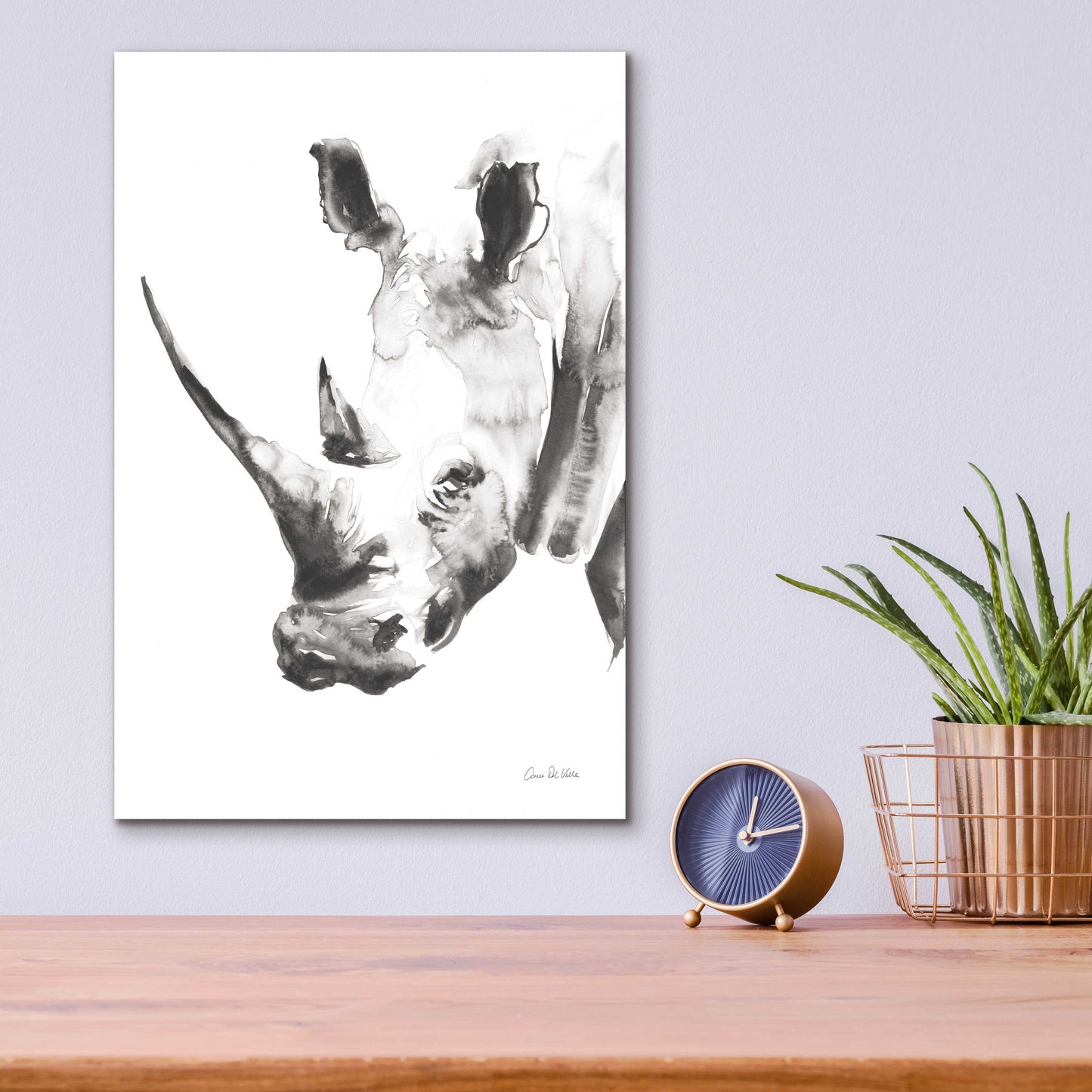 Epic Art 'Rhino Gray' by Alan Majchrowicz, Acrylic Glass Wall Art,12x16