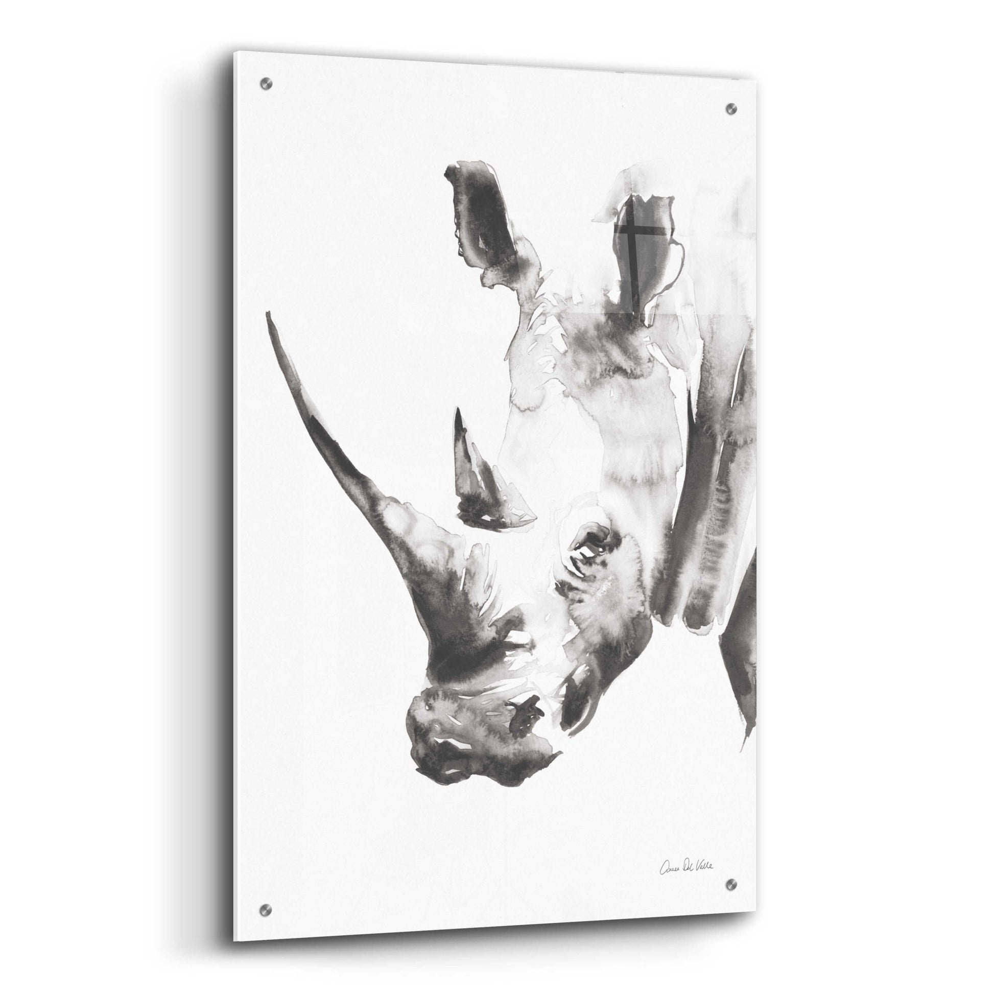 Epic Art 'Rhino Gray' by Alan Majchrowicz, Acrylic Glass Wall Art,24x36