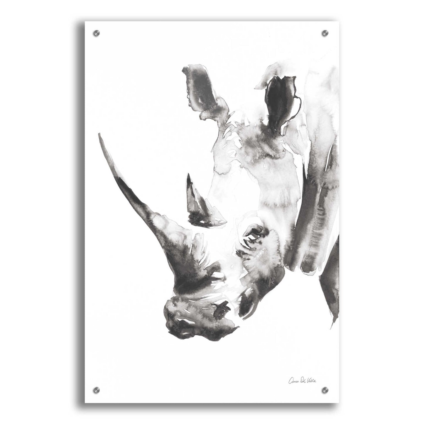 Epic Art 'Rhino Gray' by Alan Majchrowicz, Acrylic Glass Wall Art,24x36