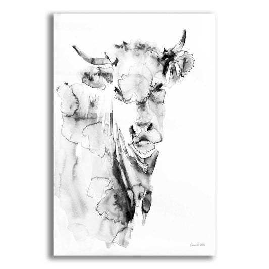 Epic Art 'Village Cow Gray' by Alan Majchrowicz, Acrylic Glass Wall Art