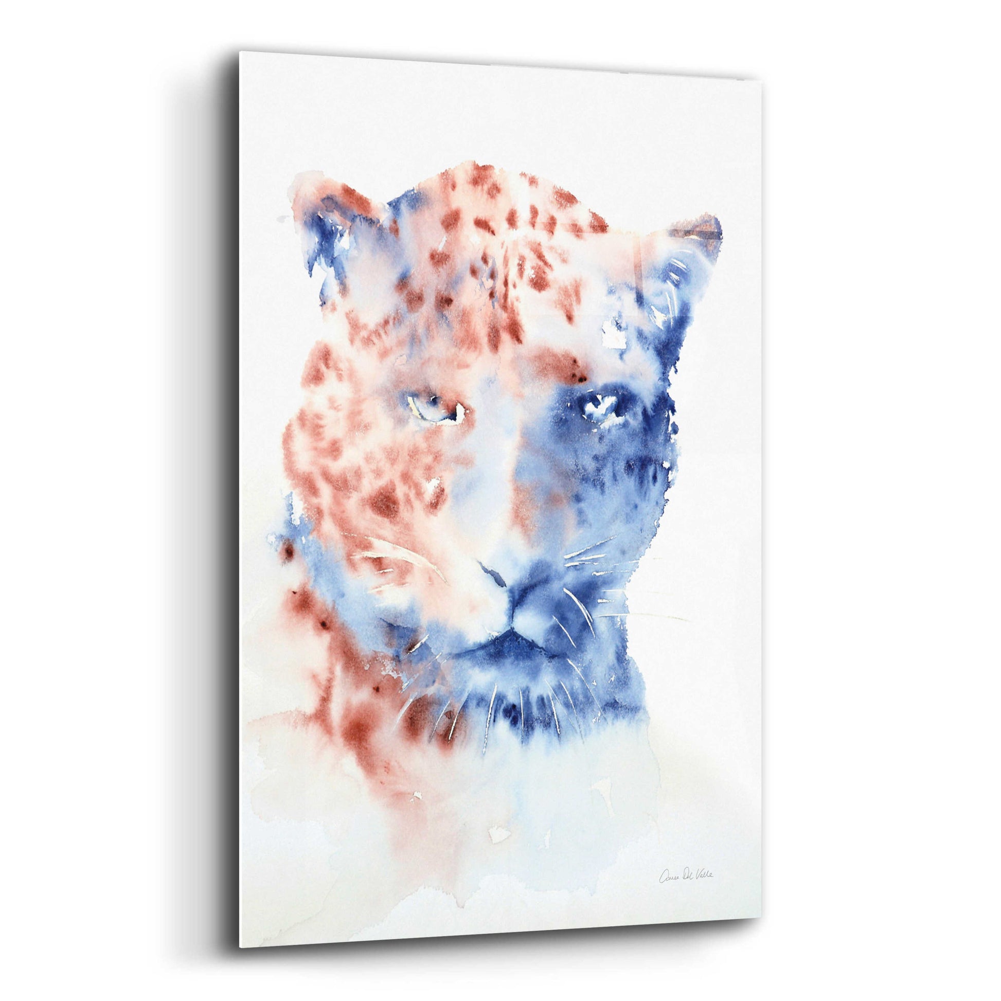 Epic Art 'Copper And Blue Cheetah' by Alan Majchrowicz, Acrylic Glass Wall Art,12x16