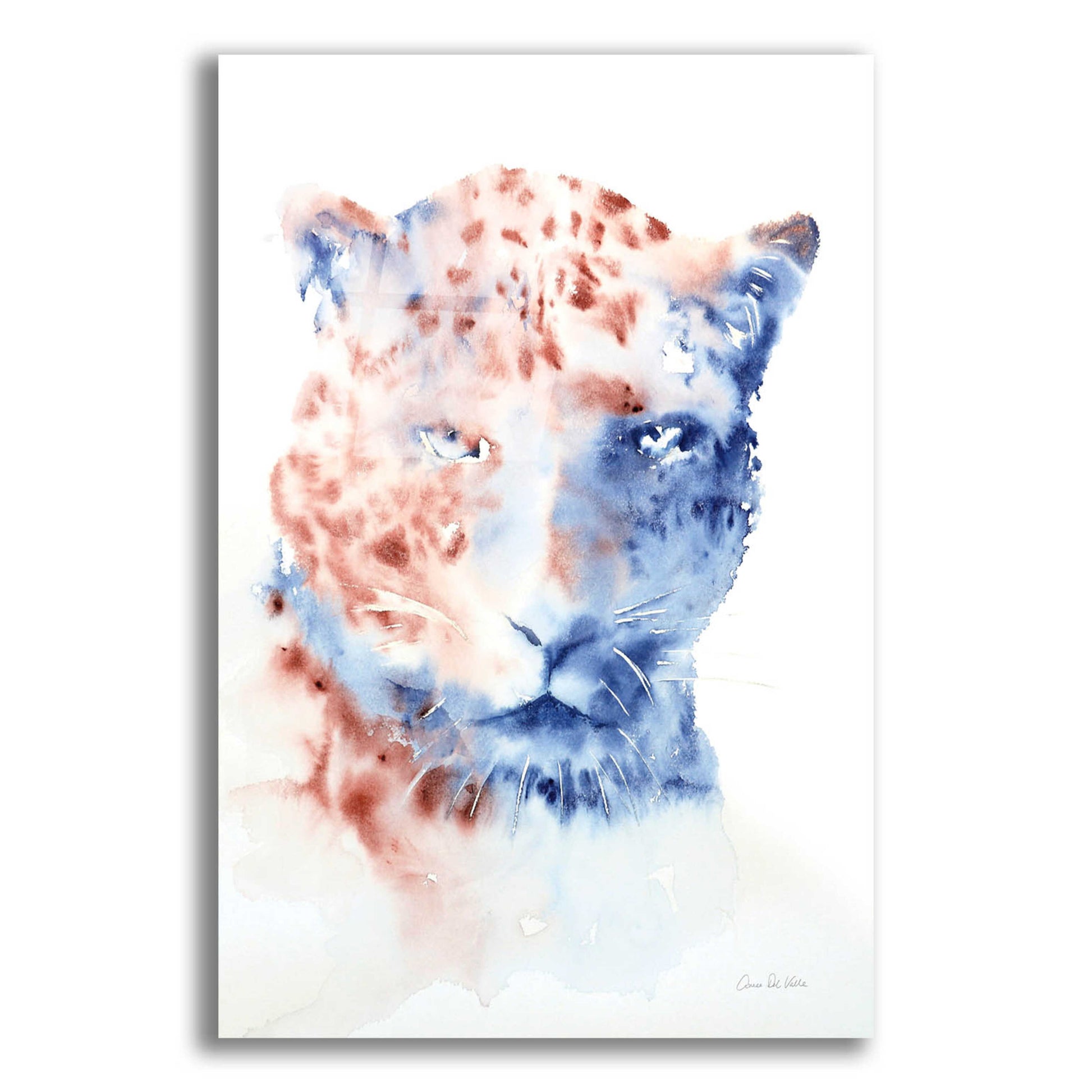 Epic Art 'Copper And Blue Cheetah' by Alan Majchrowicz, Acrylic Glass Wall Art,12x16