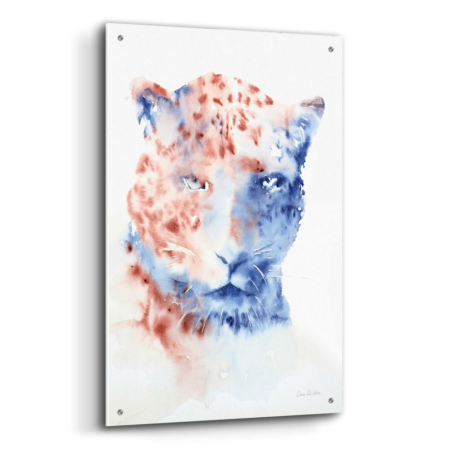 Epic Art 'Copper And Blue Cheetah' by Alan Majchrowicz, Acrylic Glass Wall Art,24x36