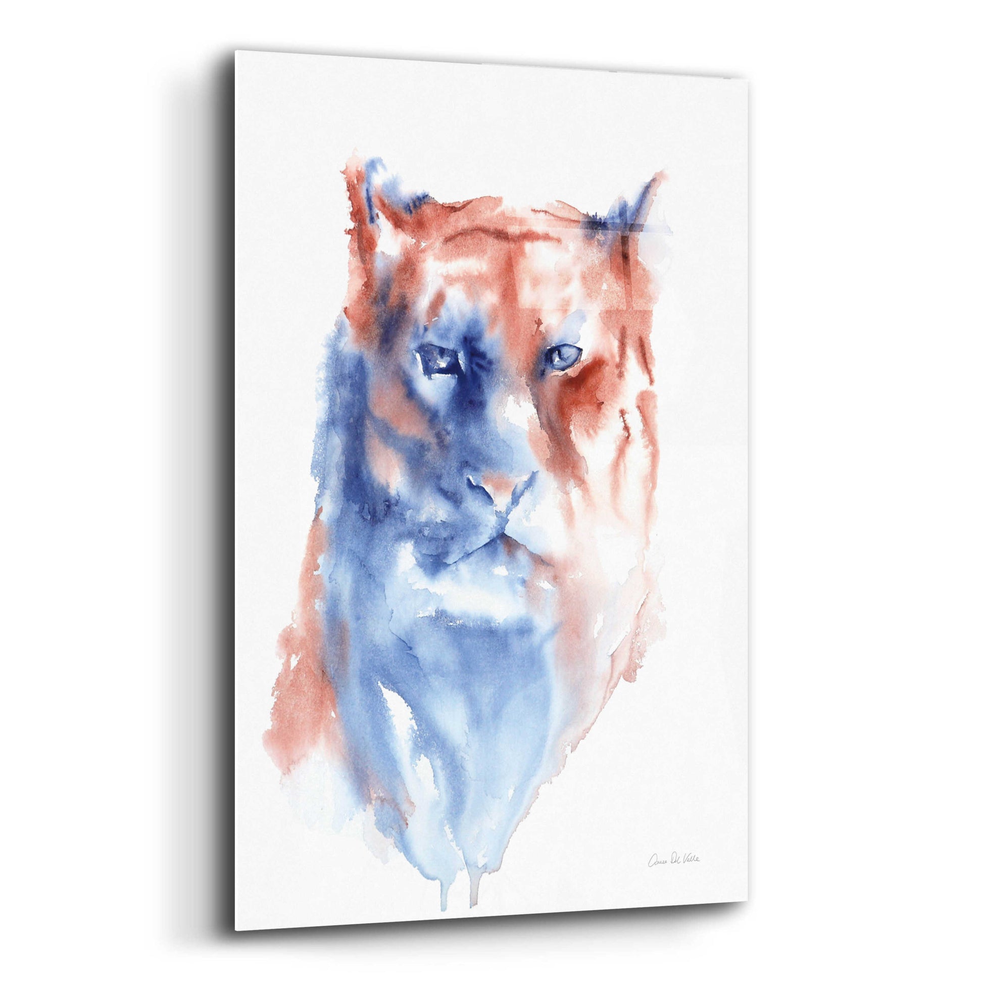 Epic Art 'Copper And Blue Lioness' by Alan Majchrowicz, Acrylic Glass Wall Art,12x16