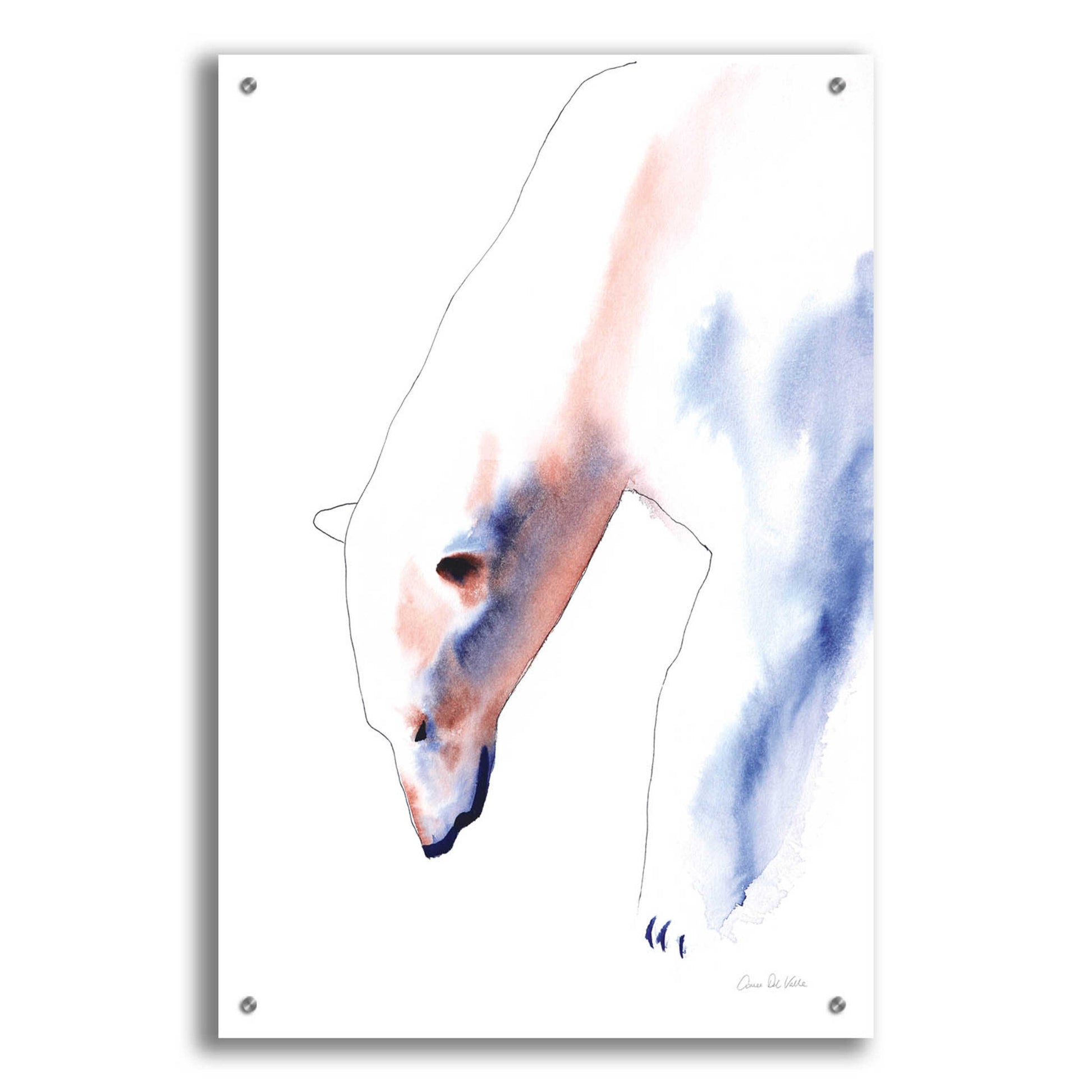 Epic Art 'Copper And Blue Polar Bear' by Alan Majchrowicz, Acrylic Glass Wall Art,24x36