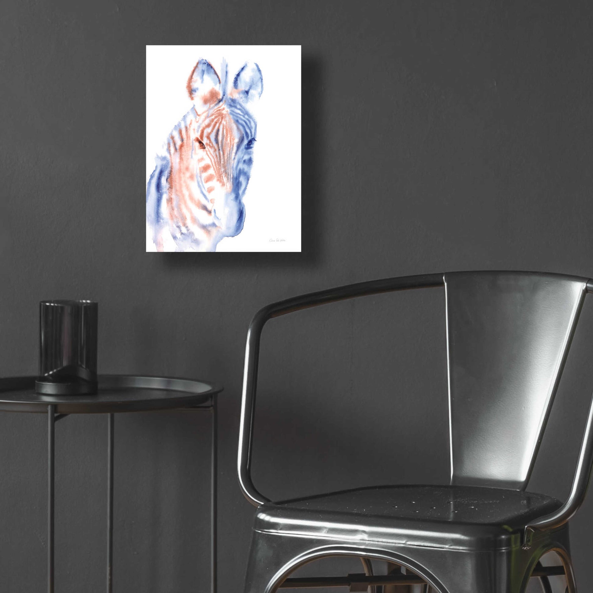 Epic Art 'Copper And Blue Zebra' by Alan Majchrowicz, Acrylic Glass Wall Art,12x16