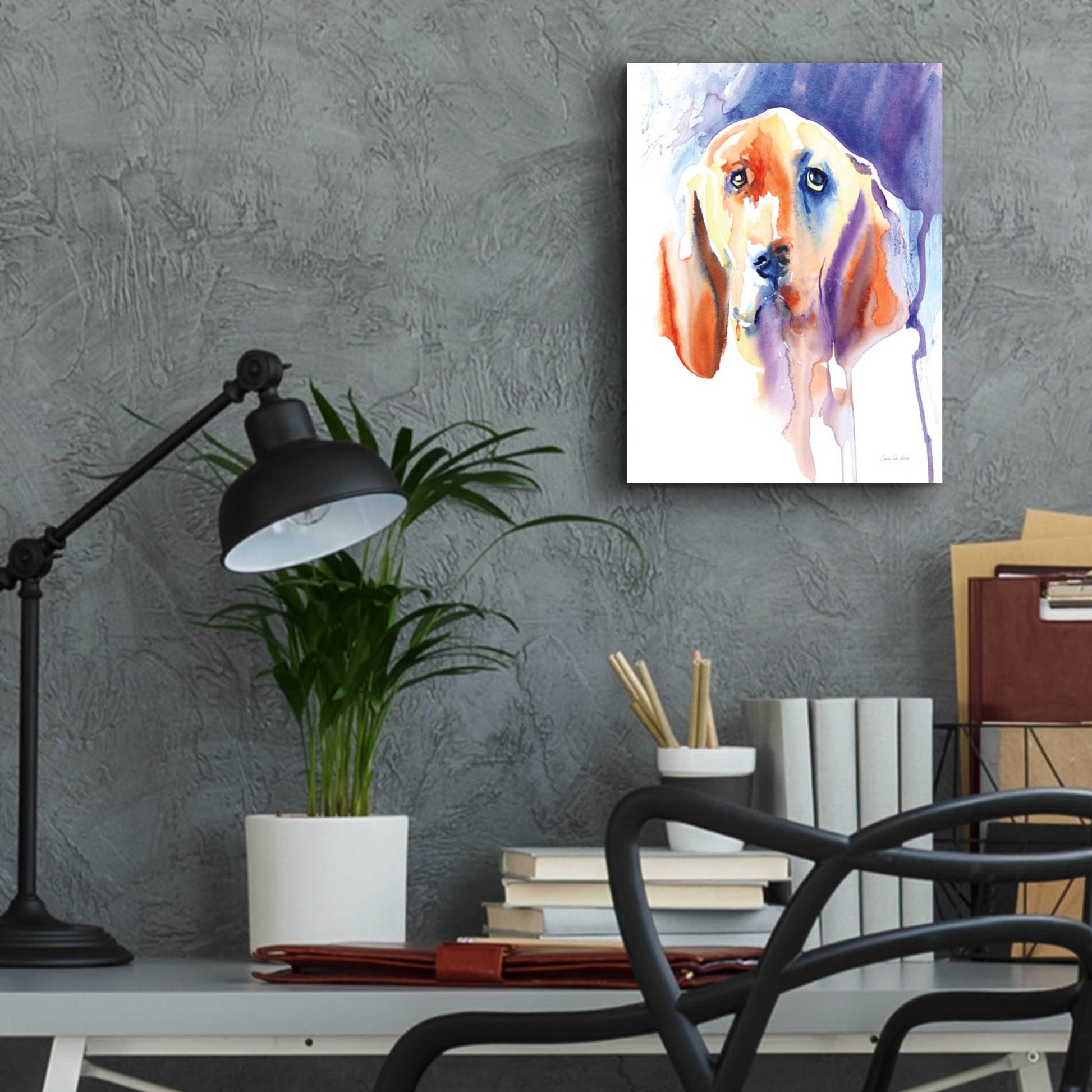 Epic Art 'Basset Hound' by Alan Majchrowicz, Acrylic Glass Wall Art,12x16