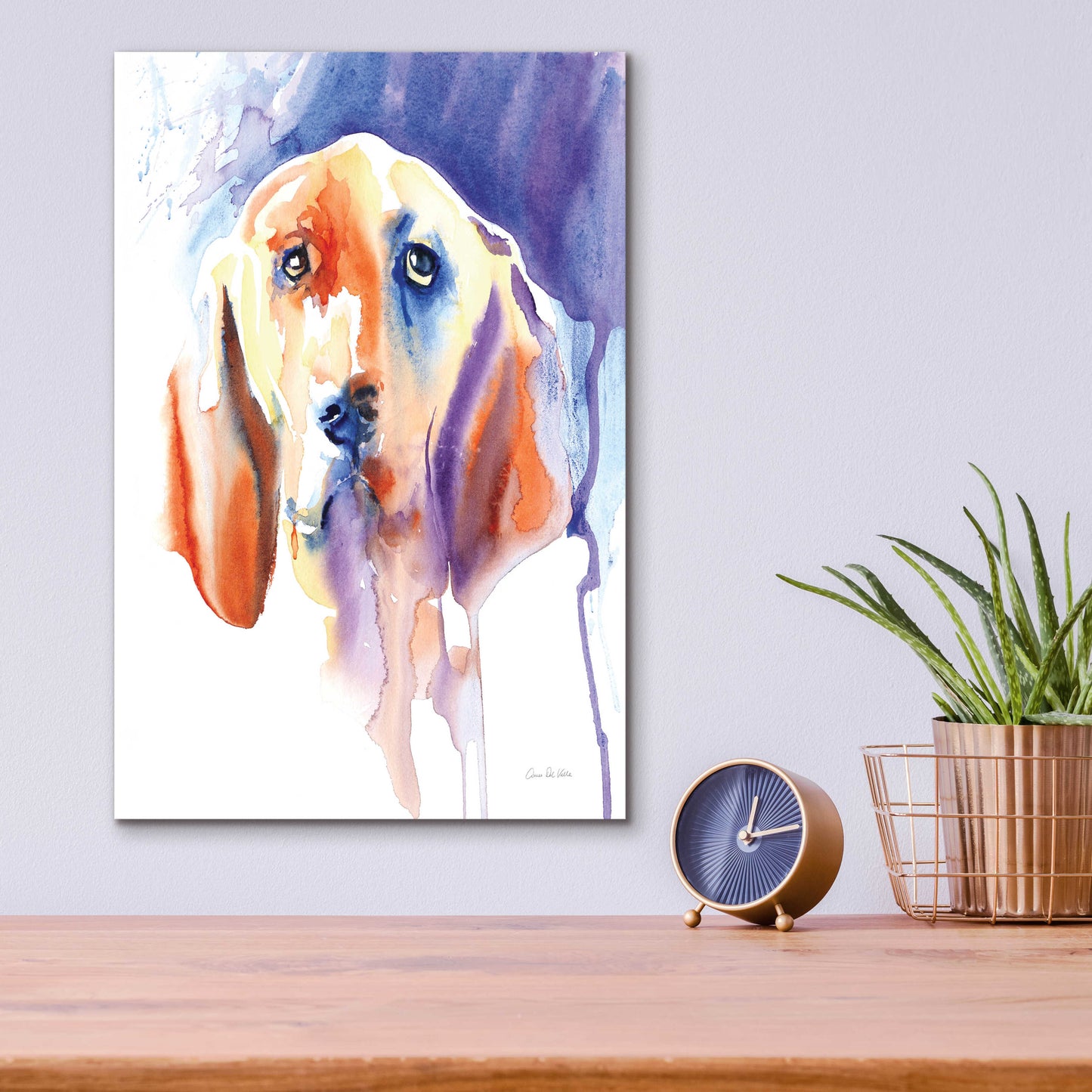 Epic Art 'Basset Hound' by Alan Majchrowicz, Acrylic Glass Wall Art,12x16