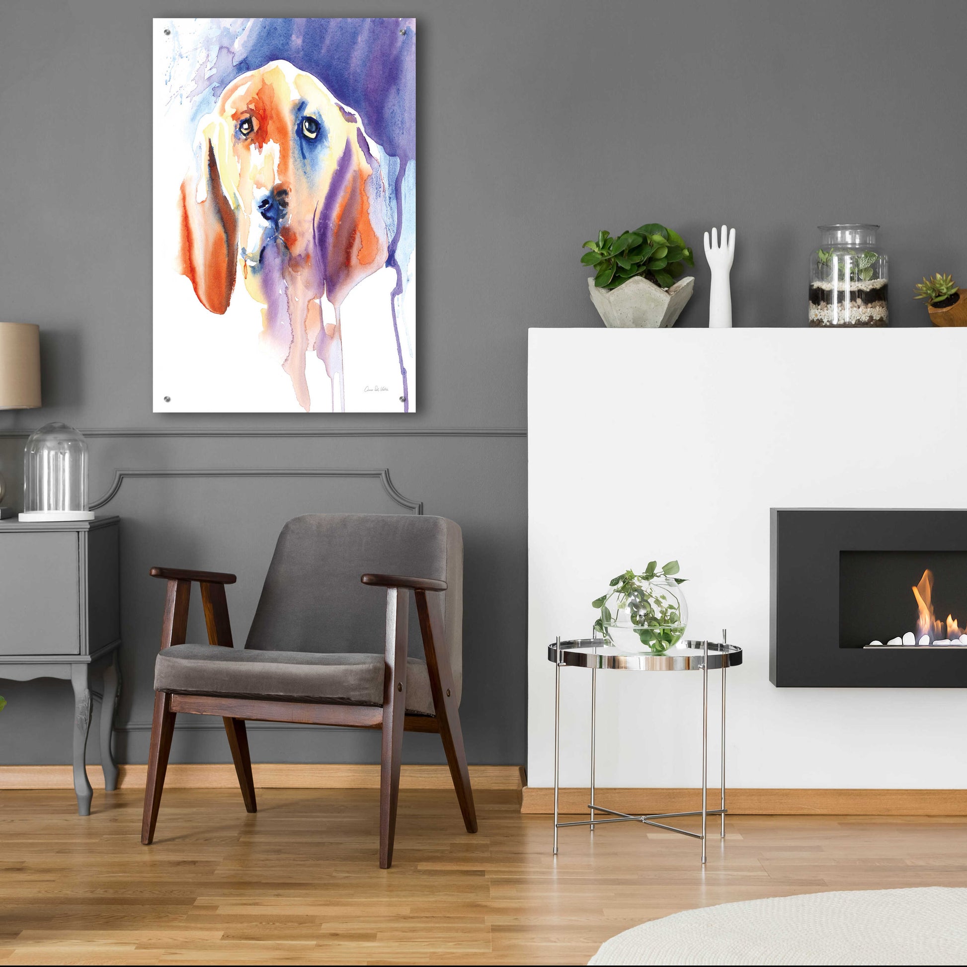 Epic Art 'Basset Hound' by Alan Majchrowicz, Acrylic Glass Wall Art,24x36