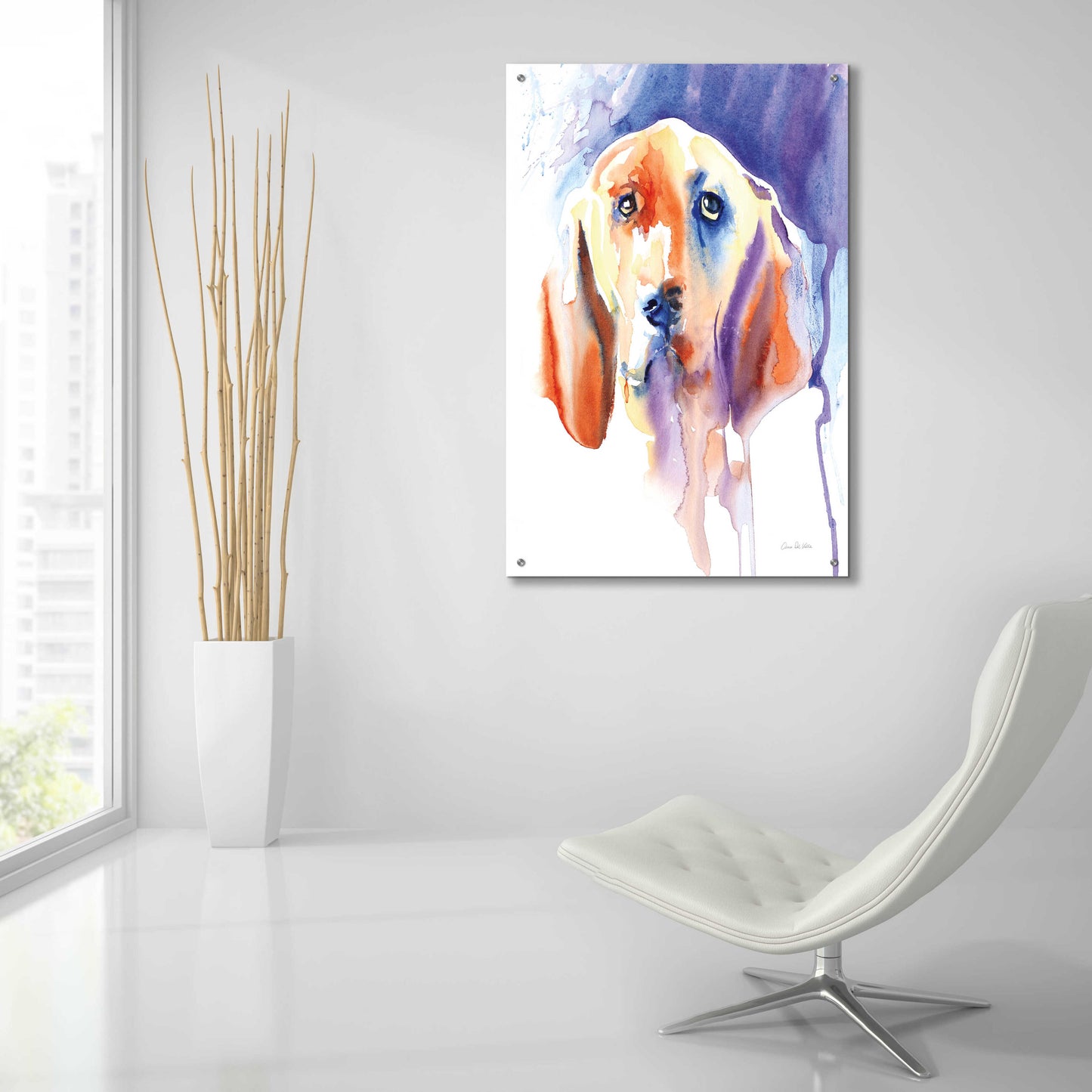 Epic Art 'Basset Hound' by Alan Majchrowicz, Acrylic Glass Wall Art,24x36