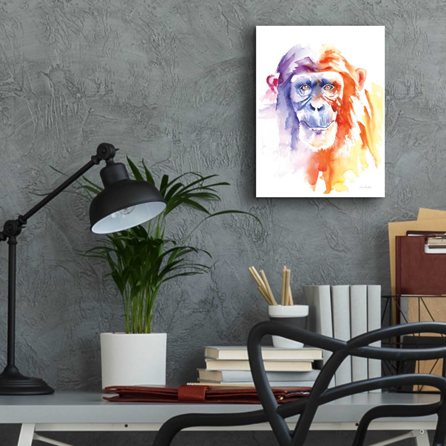 Epic Art 'Chimpanzee II' by Alan Majchrowicz, Acrylic Glass Wall Art,12x16