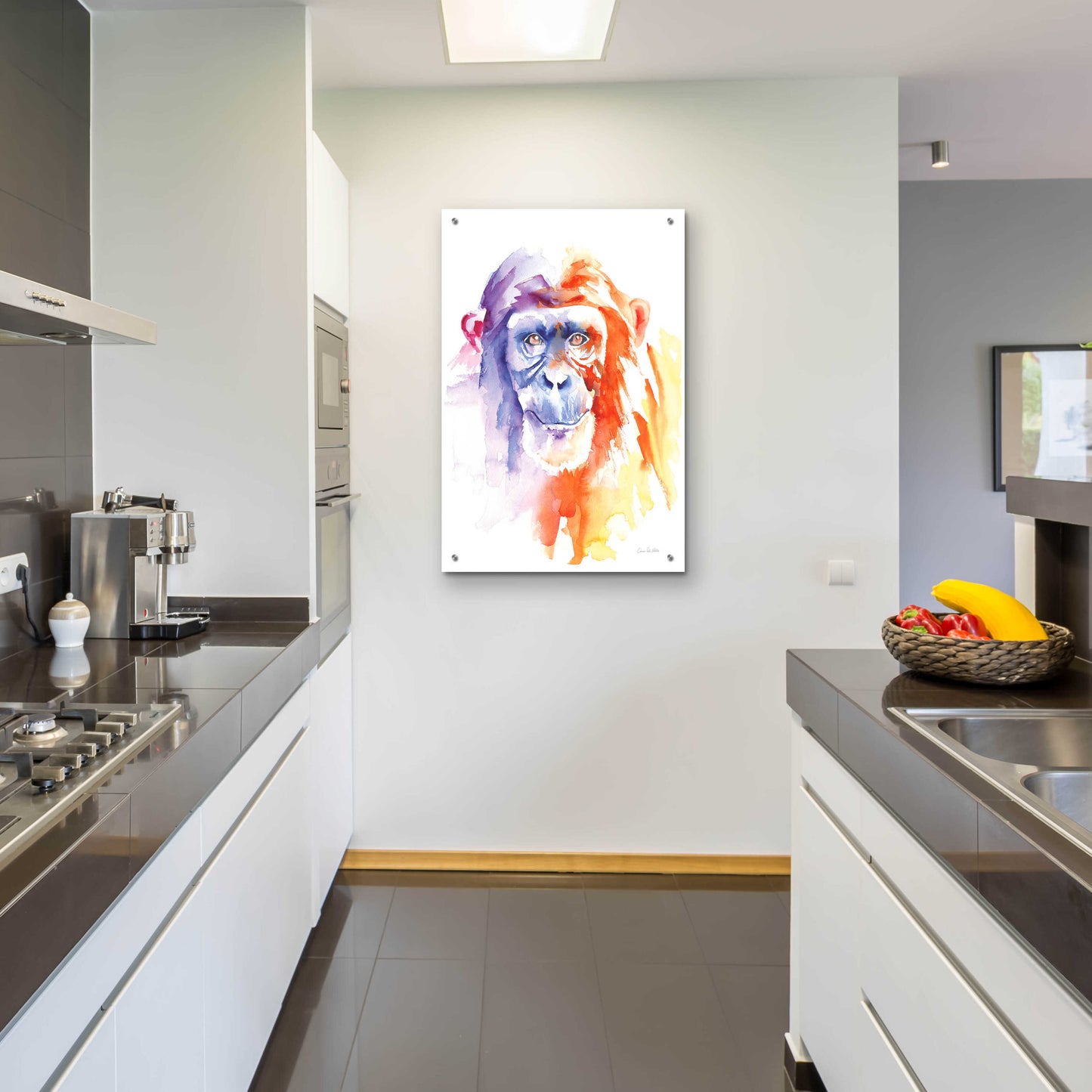 Epic Art 'Chimpanzee II' by Alan Majchrowicz, Acrylic Glass Wall Art,24x36